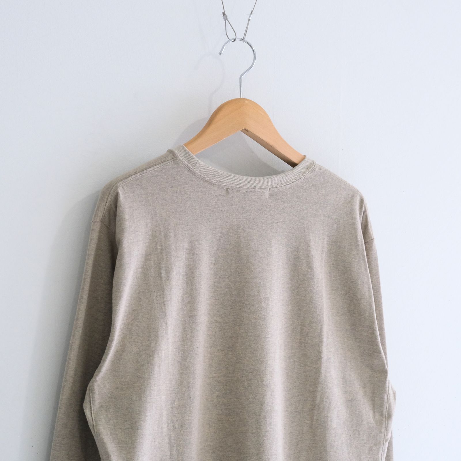WRAP AROUND POCKET TEE L/S - Raffy plainstitch - / ロンT / ロングスリーブTシャツ / ラフィー / Beige