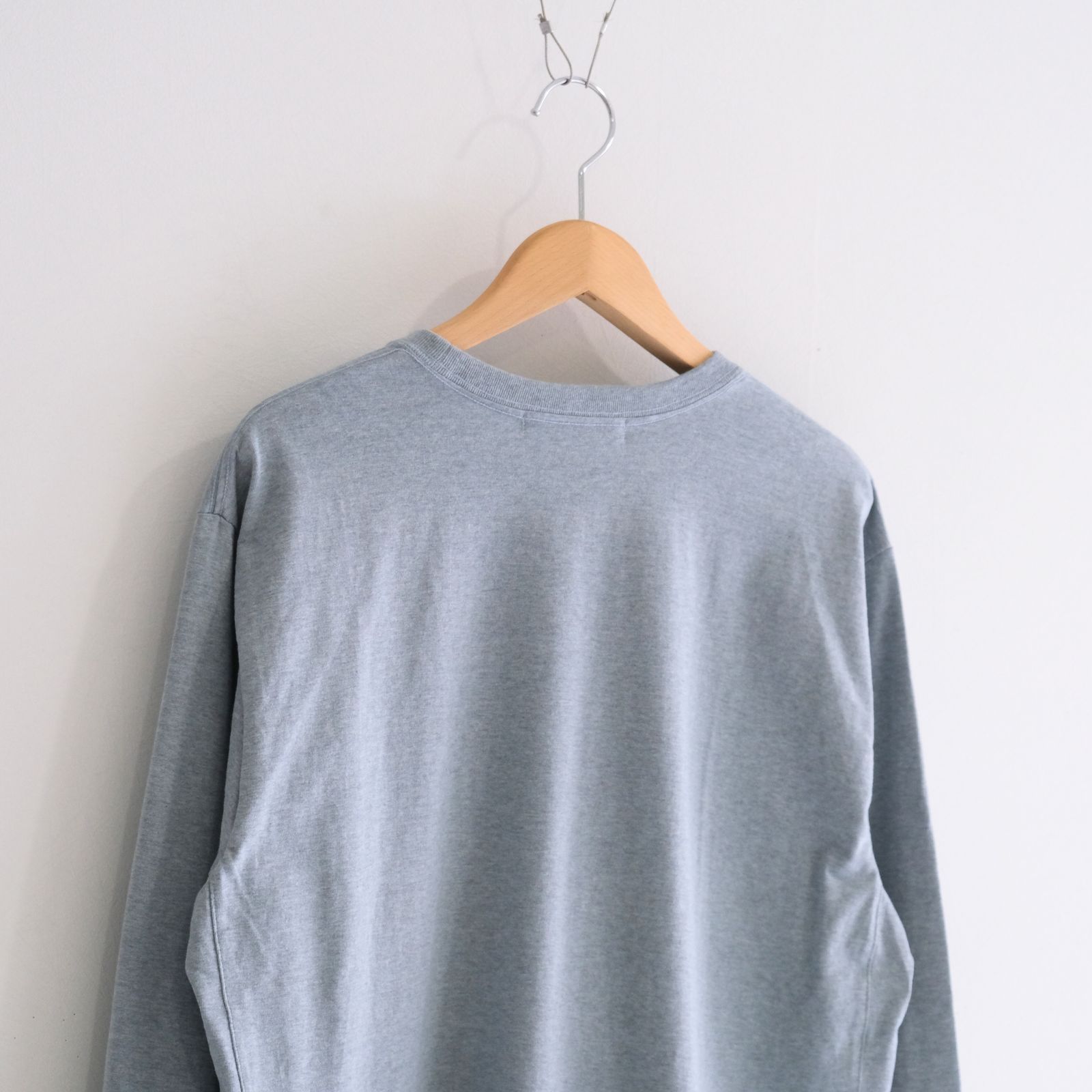 WRAP AROUND POCKET TEE L/S - Raffy plainstitch - / ロンT / ロングスリーブTシャツ / ラフィー / Blue