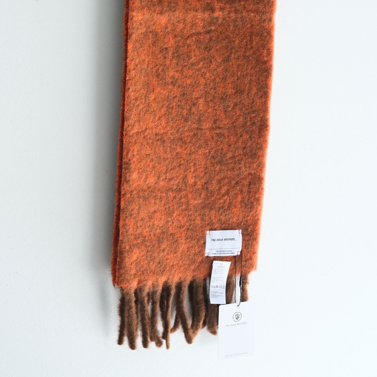 Two Colour Woolly Scarf / マフラー / アルパカ / Brown / Orange