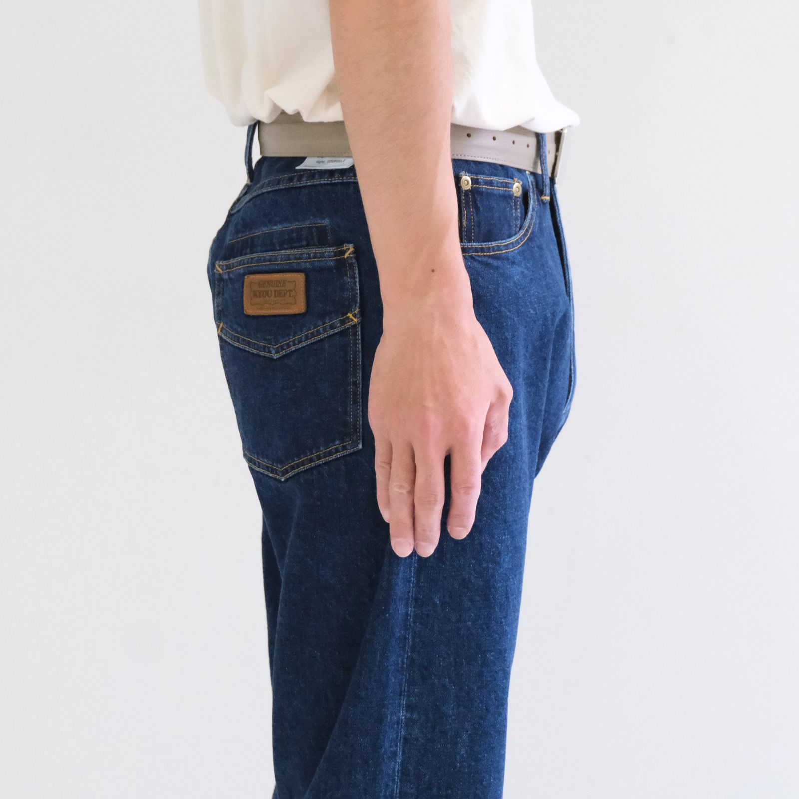 【残り1点】"JUDE II" LEATHER New Standard Straight by 12oz Denim（BLUE）