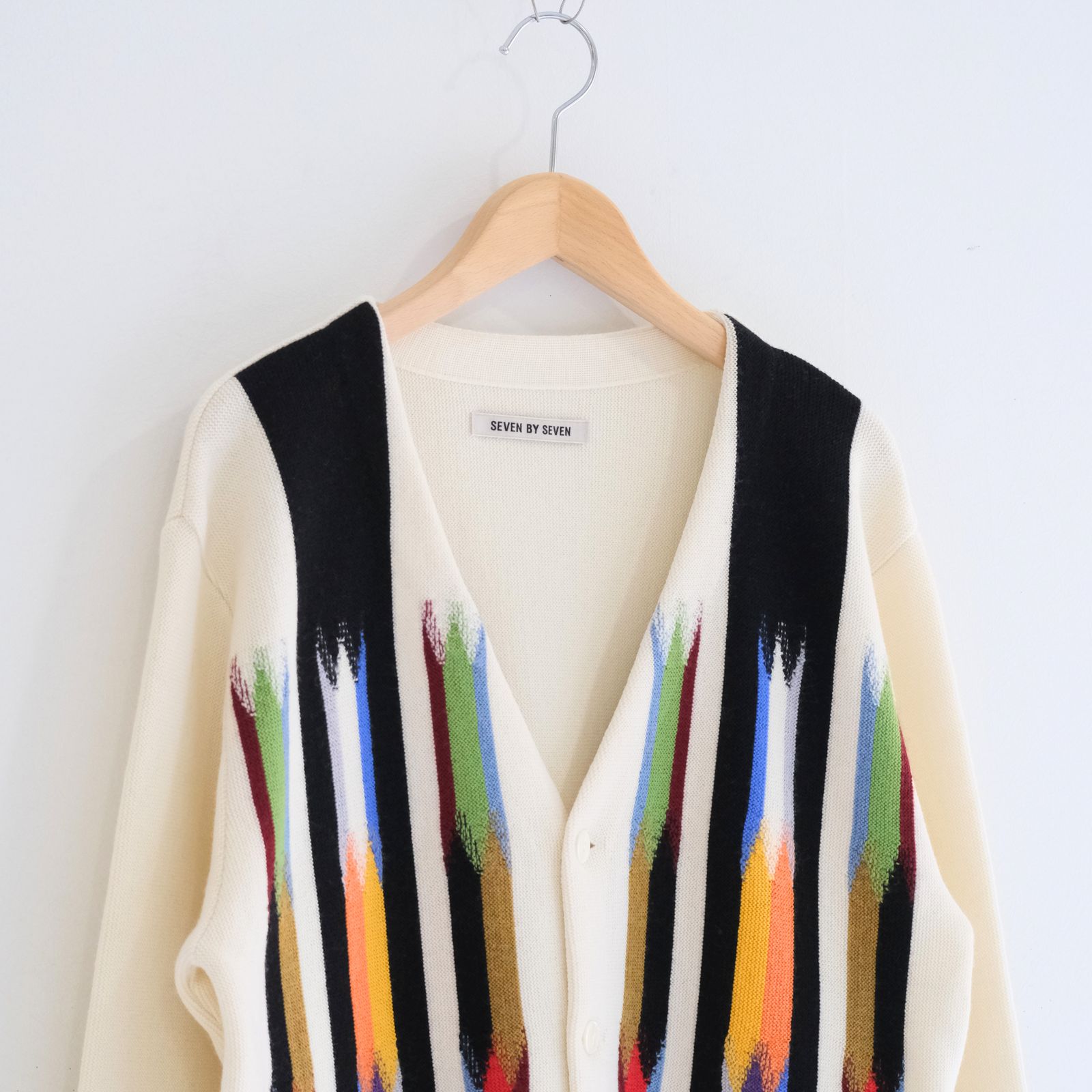 【残り1点】KNIT CARDIGAN   - Ortega Pattern -（White）