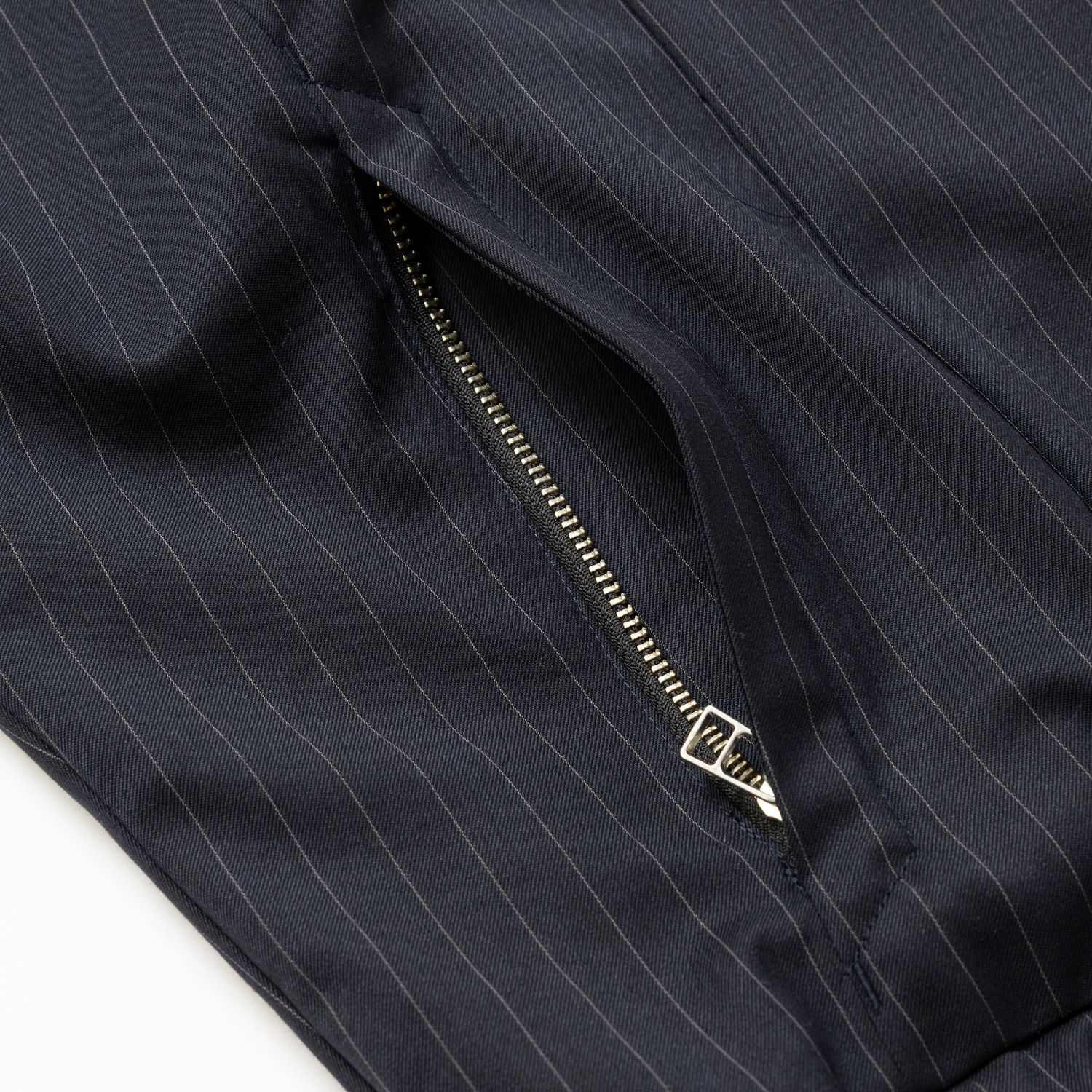 【入荷時期：2026年7月頃】Merino Wool Stand Collar Blouson / メリノウール スタンドカラー ブルゾン（NAVY STRIPE）