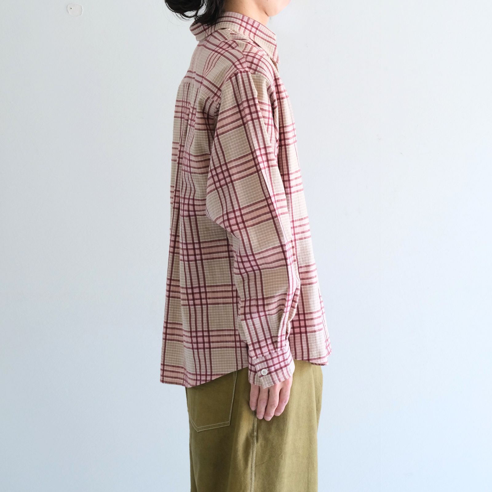 PLANE SHIRT / プレーンシャツ（FLORA CHECK HANDLOOM）