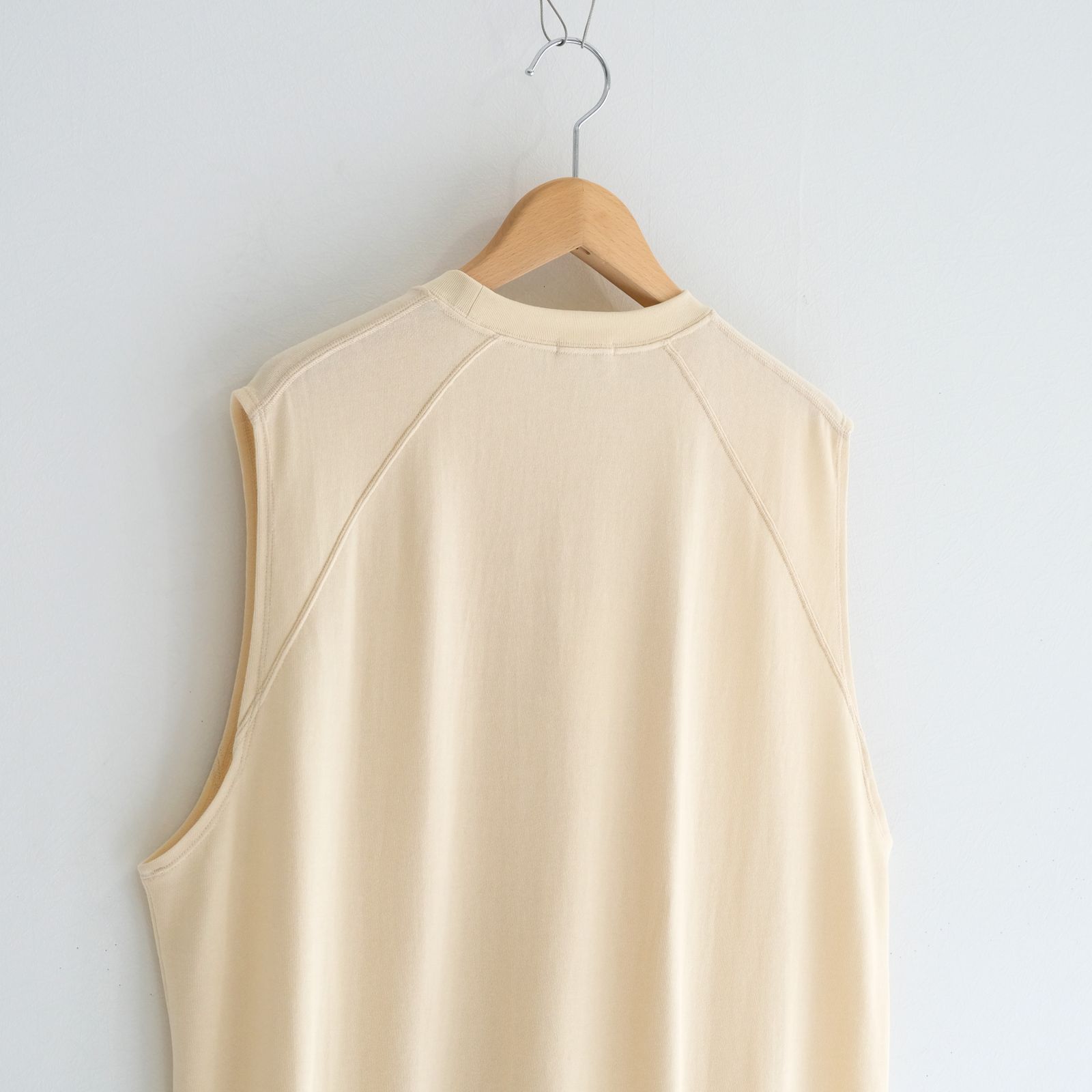 SOFT DRY SHORT LOOP TERRY SLEEVLESS TOP （YELLOW BEIGE）
