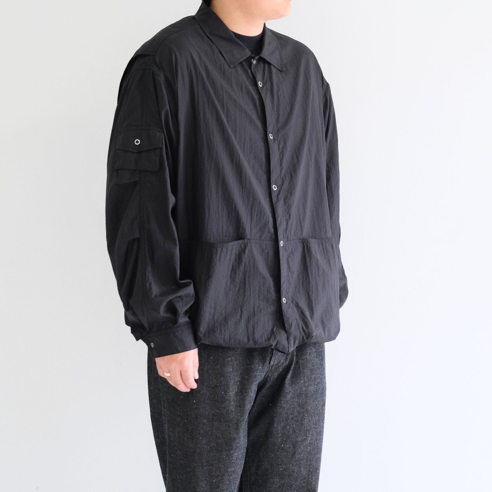 Photographer L/S Shirt Jacket / シャツジャケット / ナイロン / BLACK