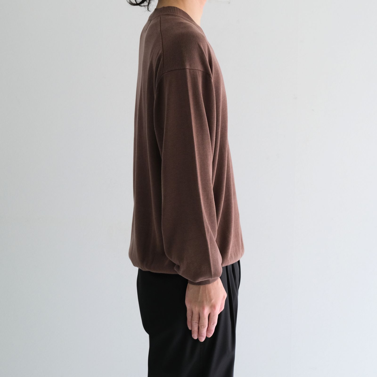 Current Silk V-neck Knit / カレント シルクVネックニット（Mild Brown）