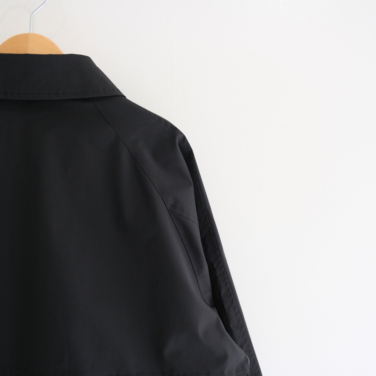 WATER RESISTANT WOOL BALMACAAN COAT（BLACK）
