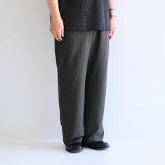 SHEER WESTERN EASY TROUSERS - Gingham check Indian fabric - / パンツ / OLIVE