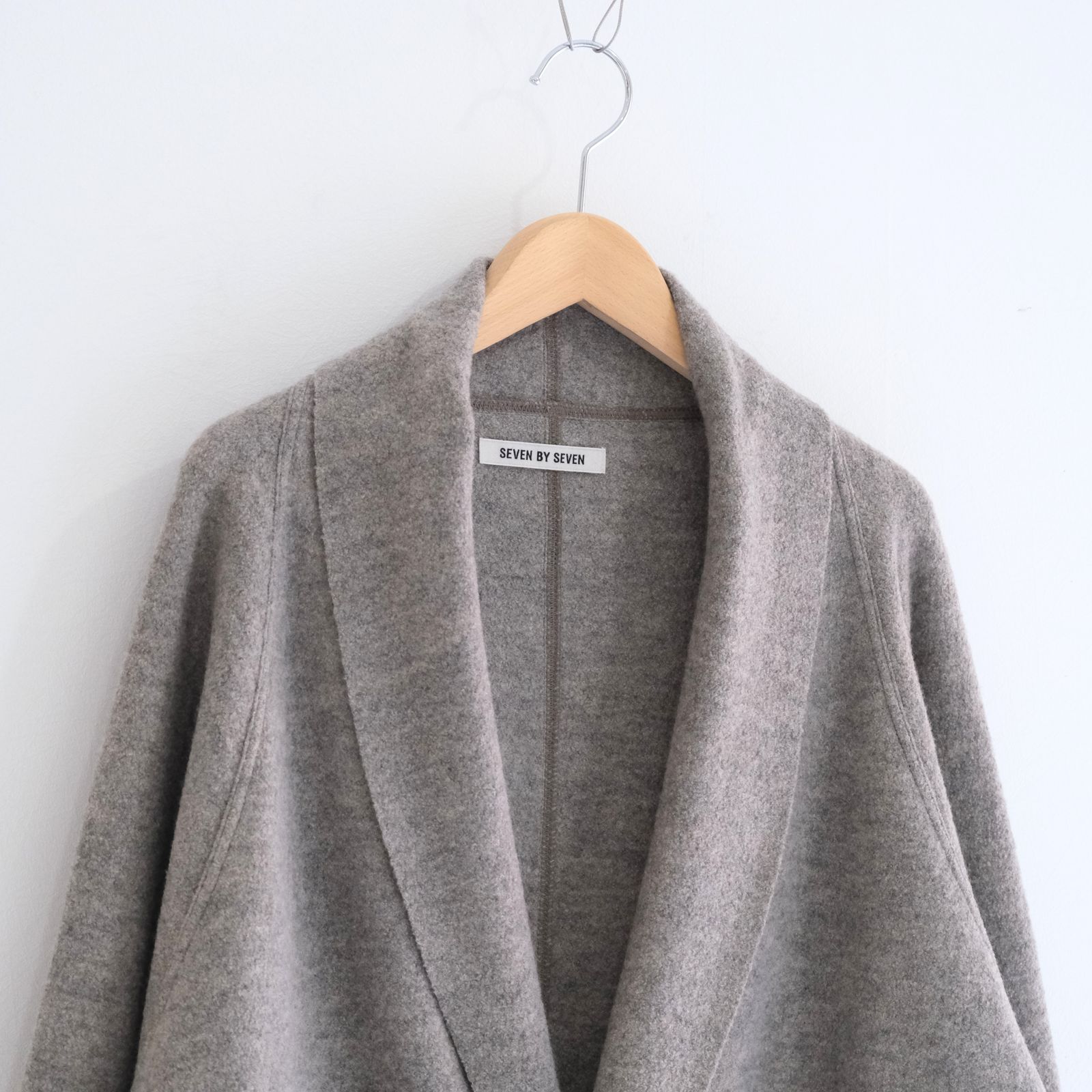 【残り1点】CARDIGAN JACKET  ‐Hard Twist Crepe Knit‐（Greige）
