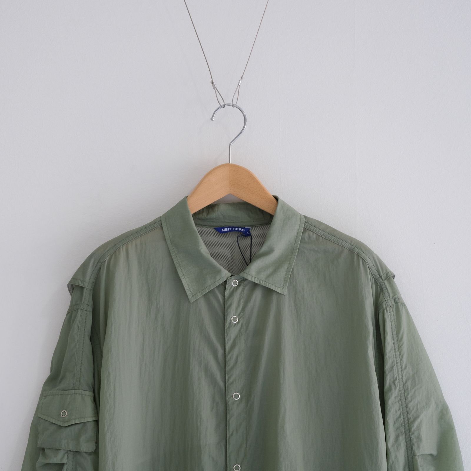 Photographer L/S Shirt Jacket / シャツジャケット / ナイロン / Light Green