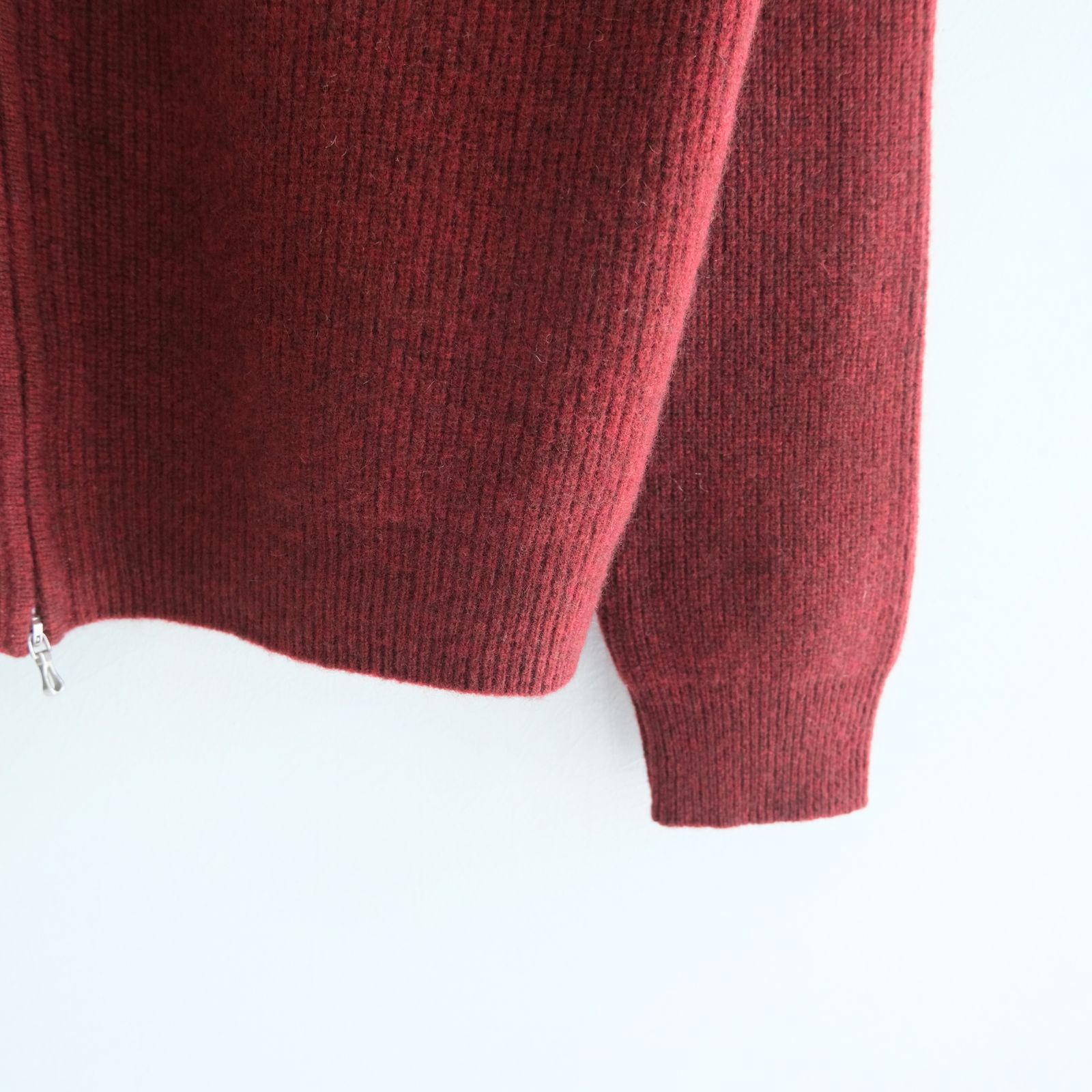 YAK / WOOL RIB DRIVERS KNIT（DARK RED）