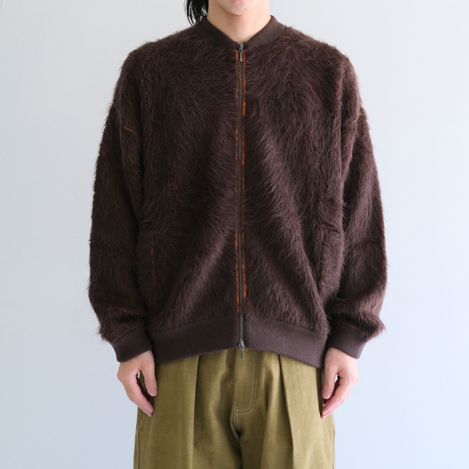 Papas+ Suri Alpaca カジュアルジャケット L THE INOUE BROTHERS - Suri Alpaca Bomber Jacket / スリ アルパカ