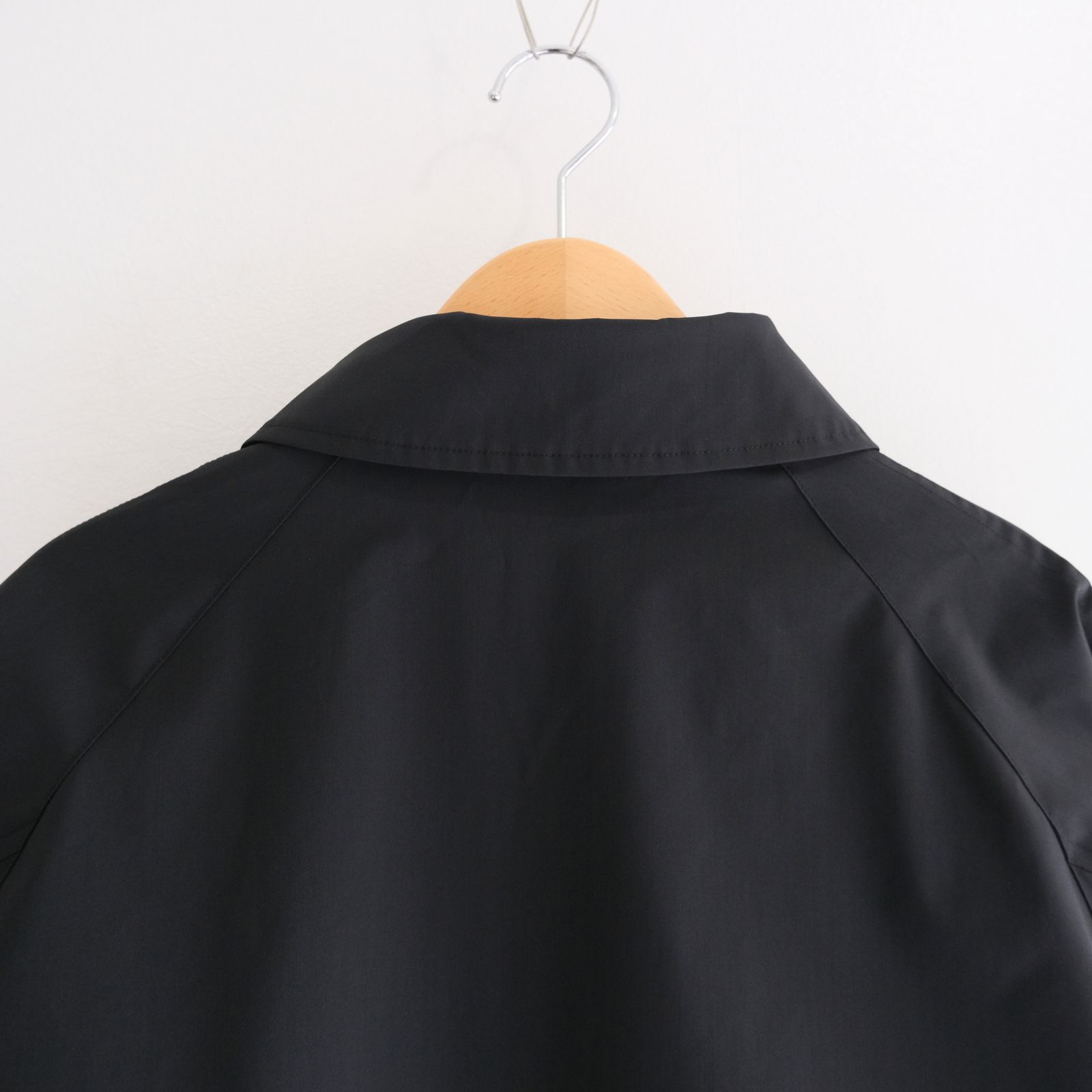 WATER RESISTANT WOOL BALMACAAN COAT（BLACK）