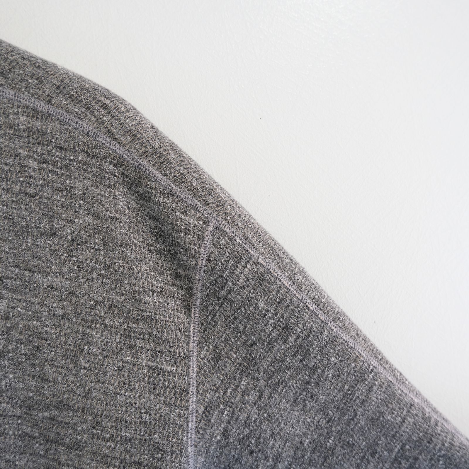 ORGANIC COTTON THERMAL TEE - Mixed ”UNSTAINED” yarn - /  Tシャツ / GRAY