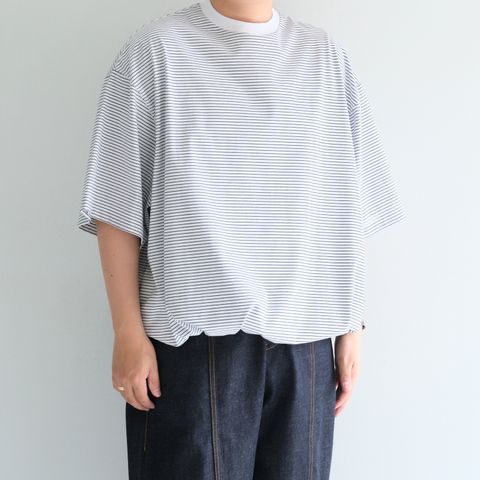 BALLOON BORDER SHORT SLEEVE T-SHIRT / Tシャツ / バルーン / ボーダー / WHITE × NAVY