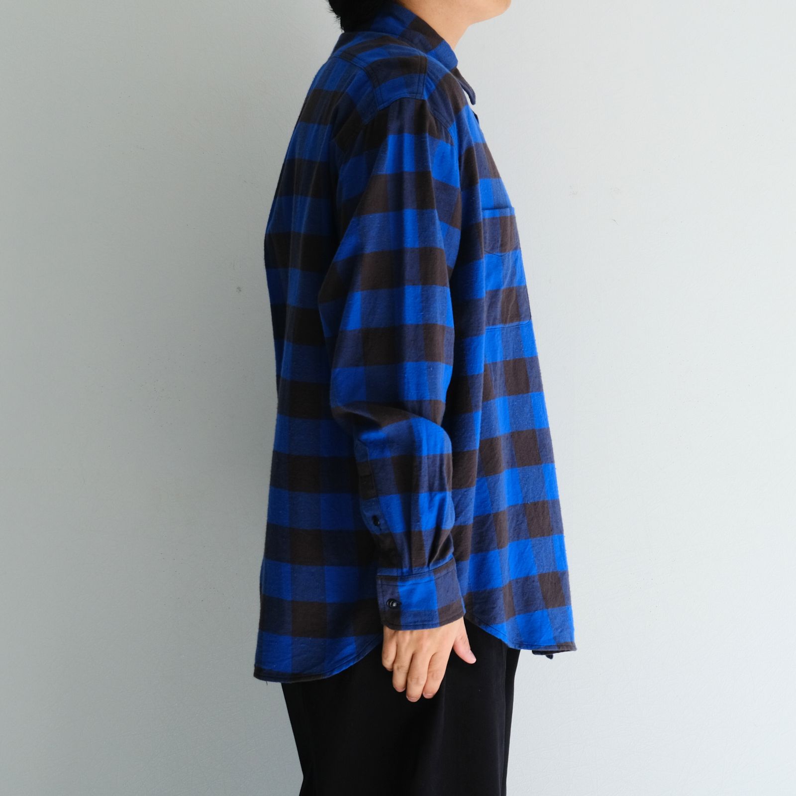BUFFALO CHECK WORK SHIRTS ‐Cotton slub mix‐ / シャツ / バッファローチェック / Blue