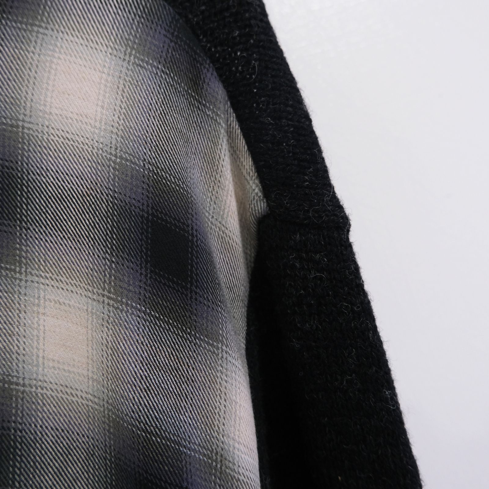 OMBRE CHECK PULLOVER KNIT SHIRTS ‐Cotton / Yak & Wool‐ / ニットシャツ / ニット / シャツ / プルオーバー /  オンブレチェック / Check