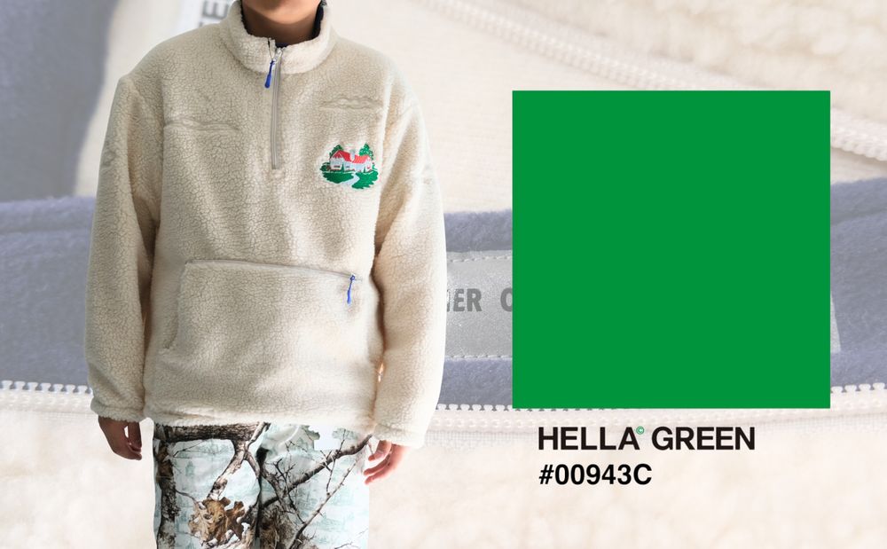 【HELLA GREEN / ヘラグリーン】デザイン性と機能性を兼ね備えたフリースプルオーバー。