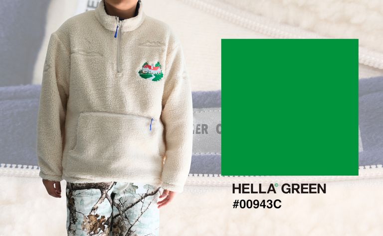 【HELLA GREEN / ヘラグリーン】デザイン性と機能性を兼ね備えたフリースプルオーバー。