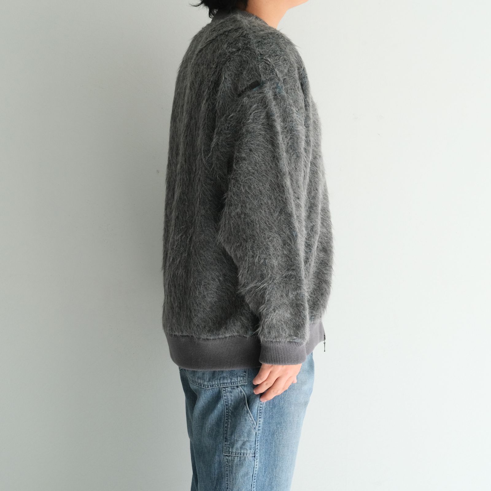 Suri Alpaca Bomber Jacket / ジャケット / ボンバージャケット / アルパカ / スリアルパカ / Grey / Turquoise
