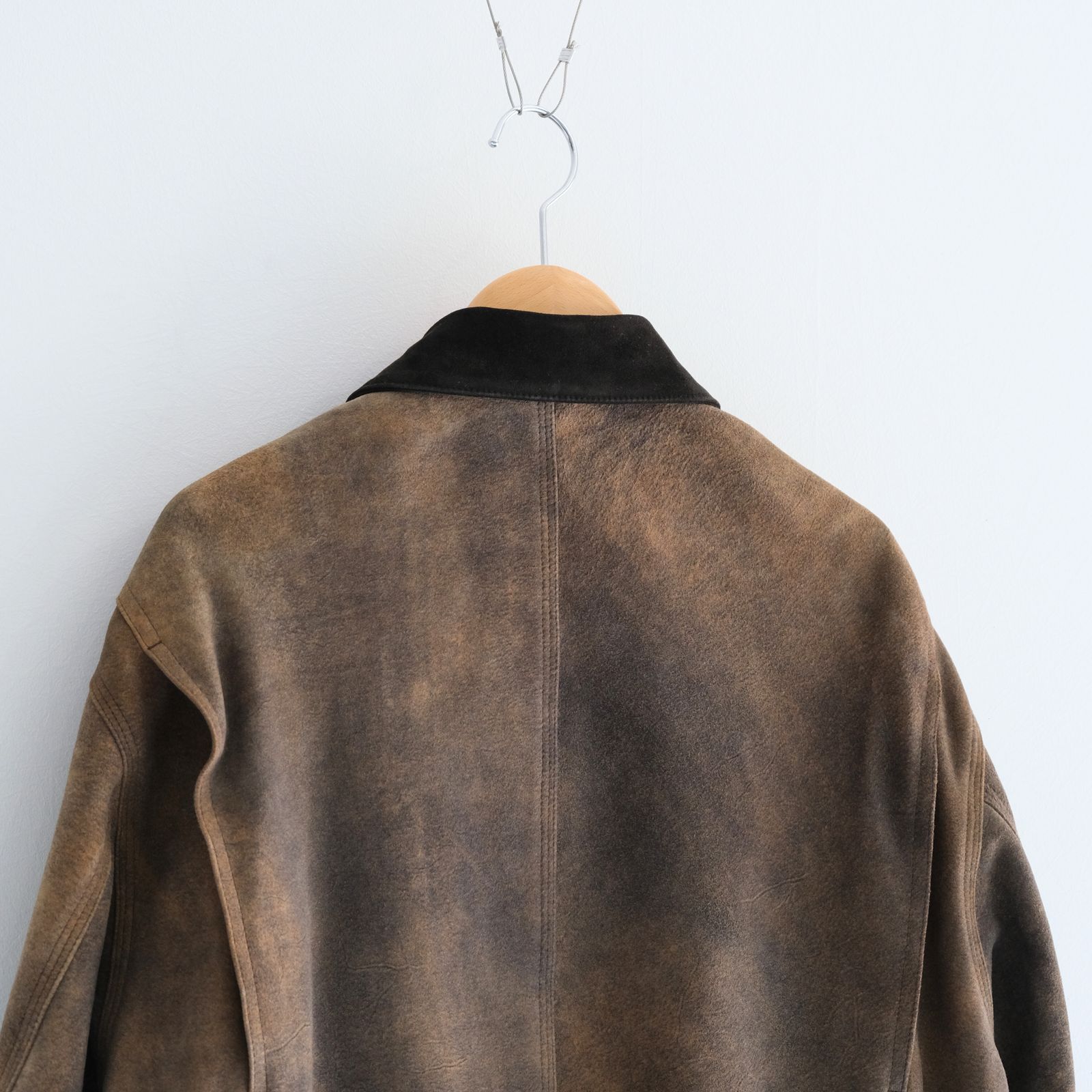 LEATHER DETROITJACKET ‐Goat suede Antique finish‐ / レザージャケット / ゴートレザー / アンティーク加工 / Beige
