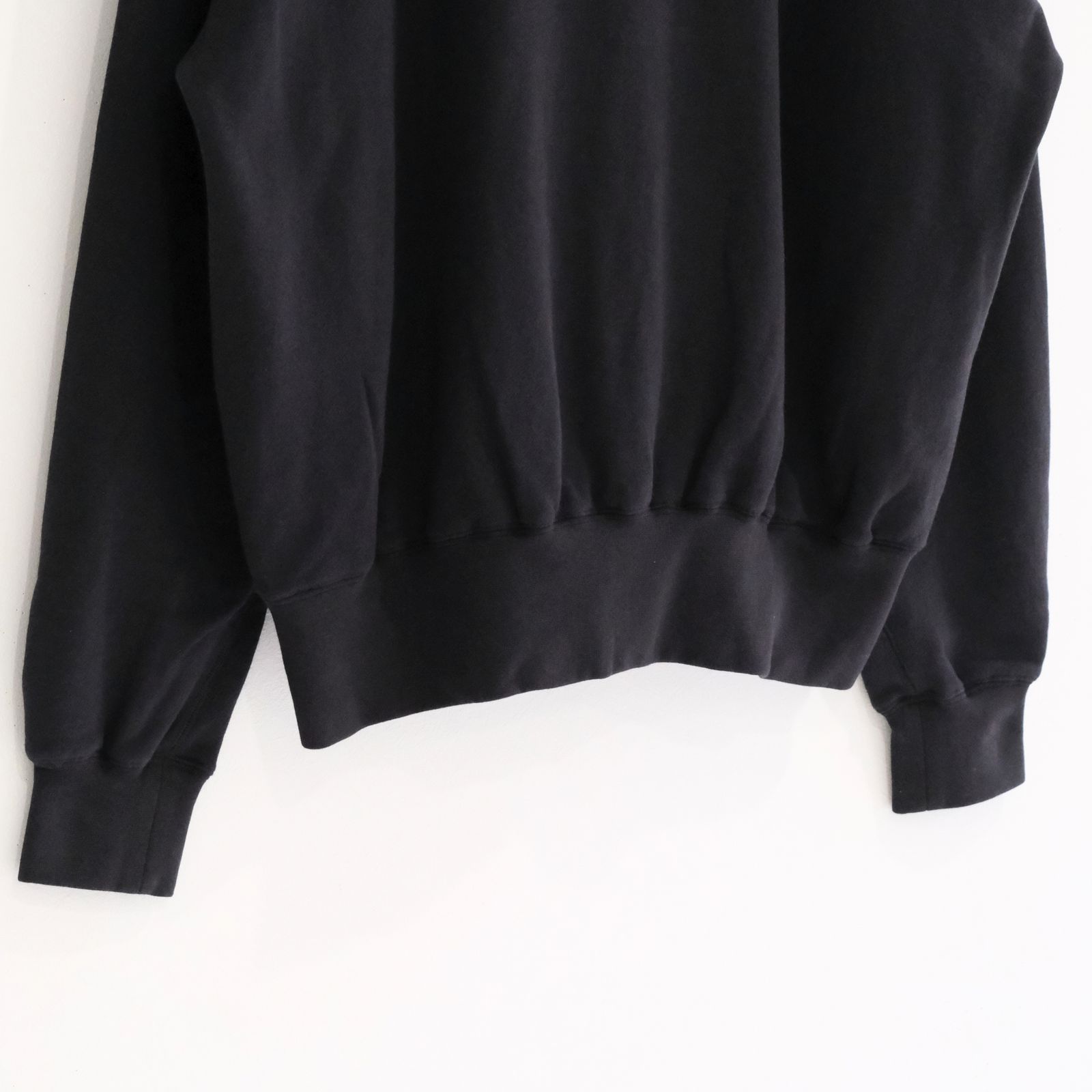 【残り1点】"BROTHERS" Leather x Original Supima Aging Cotton Sweat（BLACK）