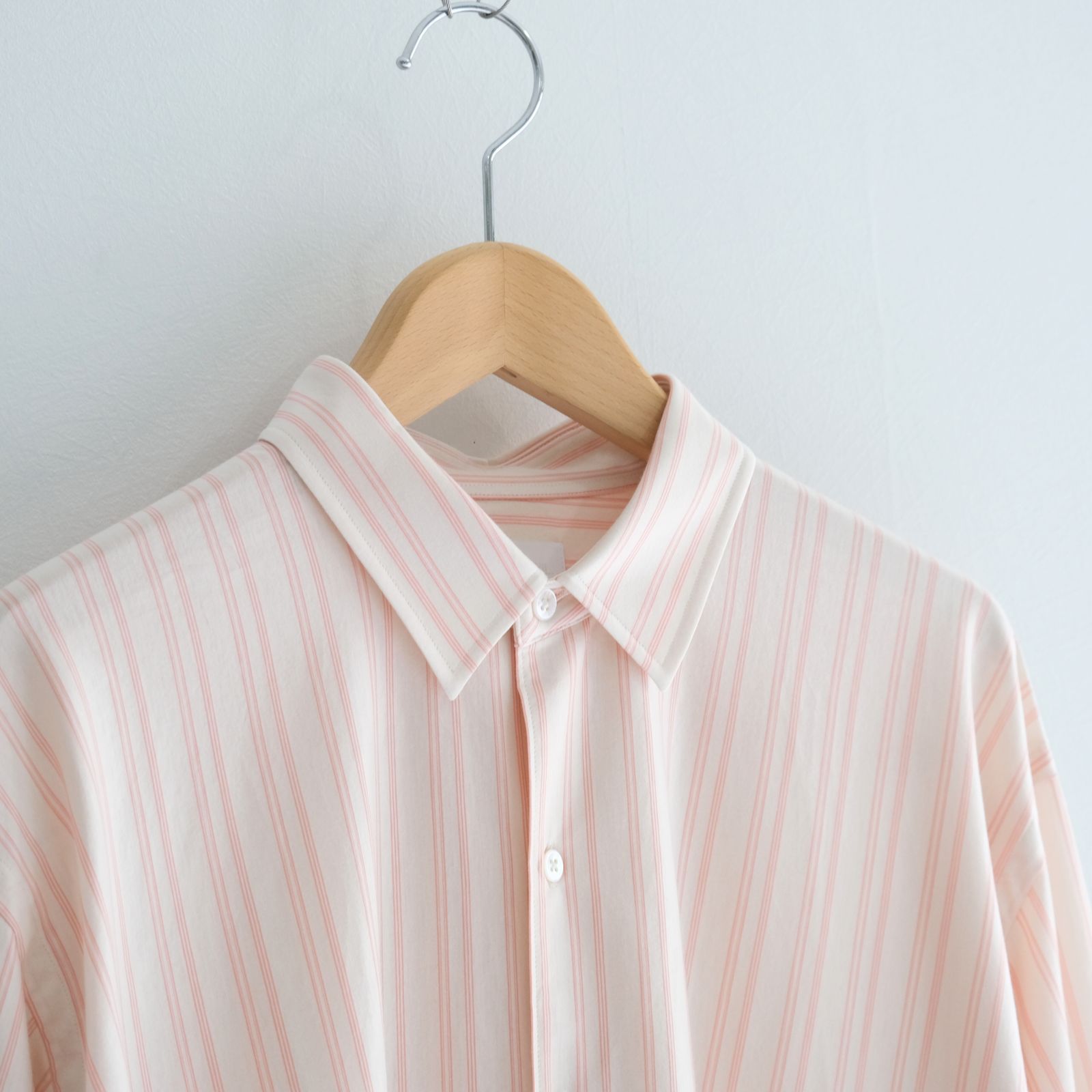 46G Atmosphere Stripe L/S Shirt / シャツ / ピンク / ストライプ