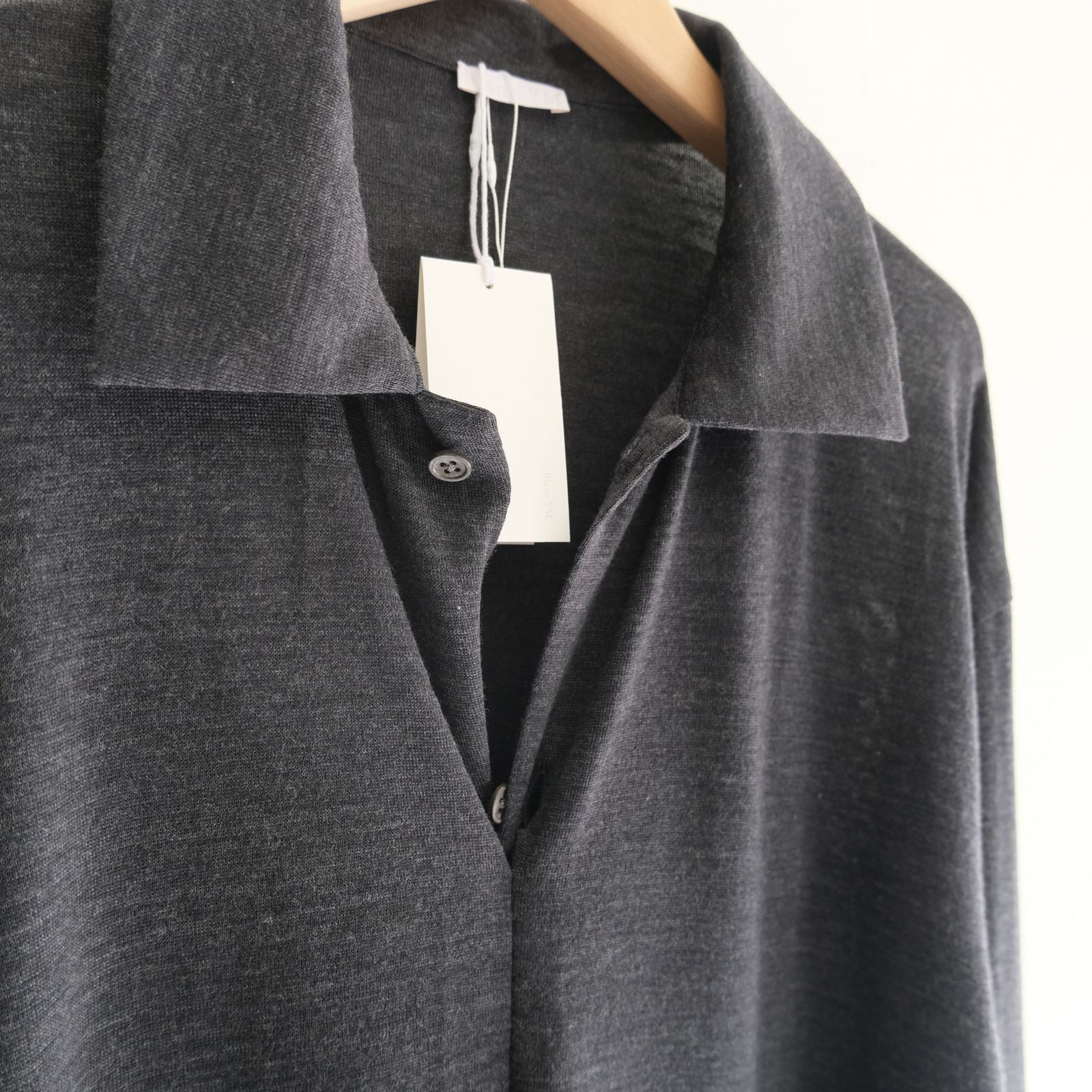 Wool Jersey Twisted polo Shirts / ポロシャツ / Gray