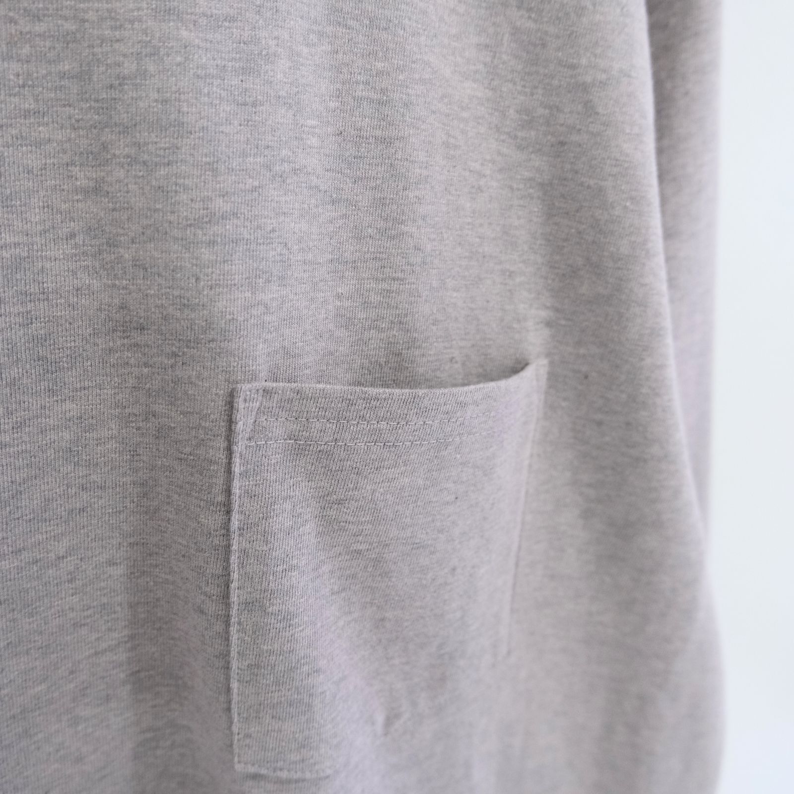 WRAP AROUND POCKET TEE L/S - Raffy plainstitch - / ロンT / ロングスリーブTシャツ / ラフィー / Pink