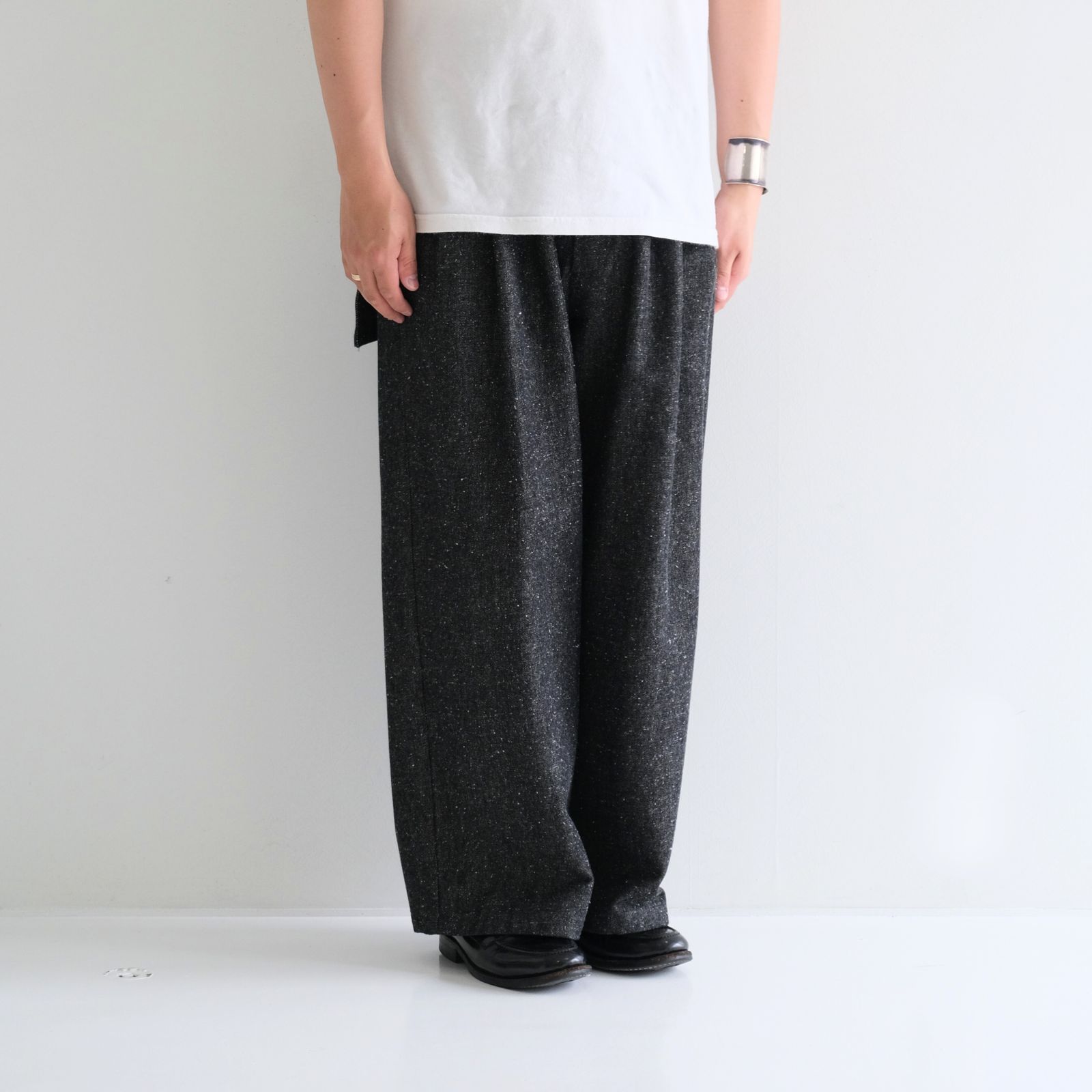 Silk Denim Wide Pants / デニム / シルク / コットン / BLACK