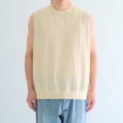 SOFT DRY SHORT LOOP TERRY SLEEVLESS TOP （YELLOW BEIGE）