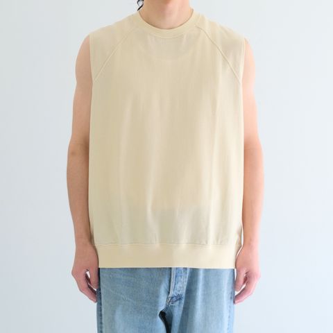 SOFT DRY SHORT LOOP TERRY SLEEVLESS TOP （YELLOW BEIGE）