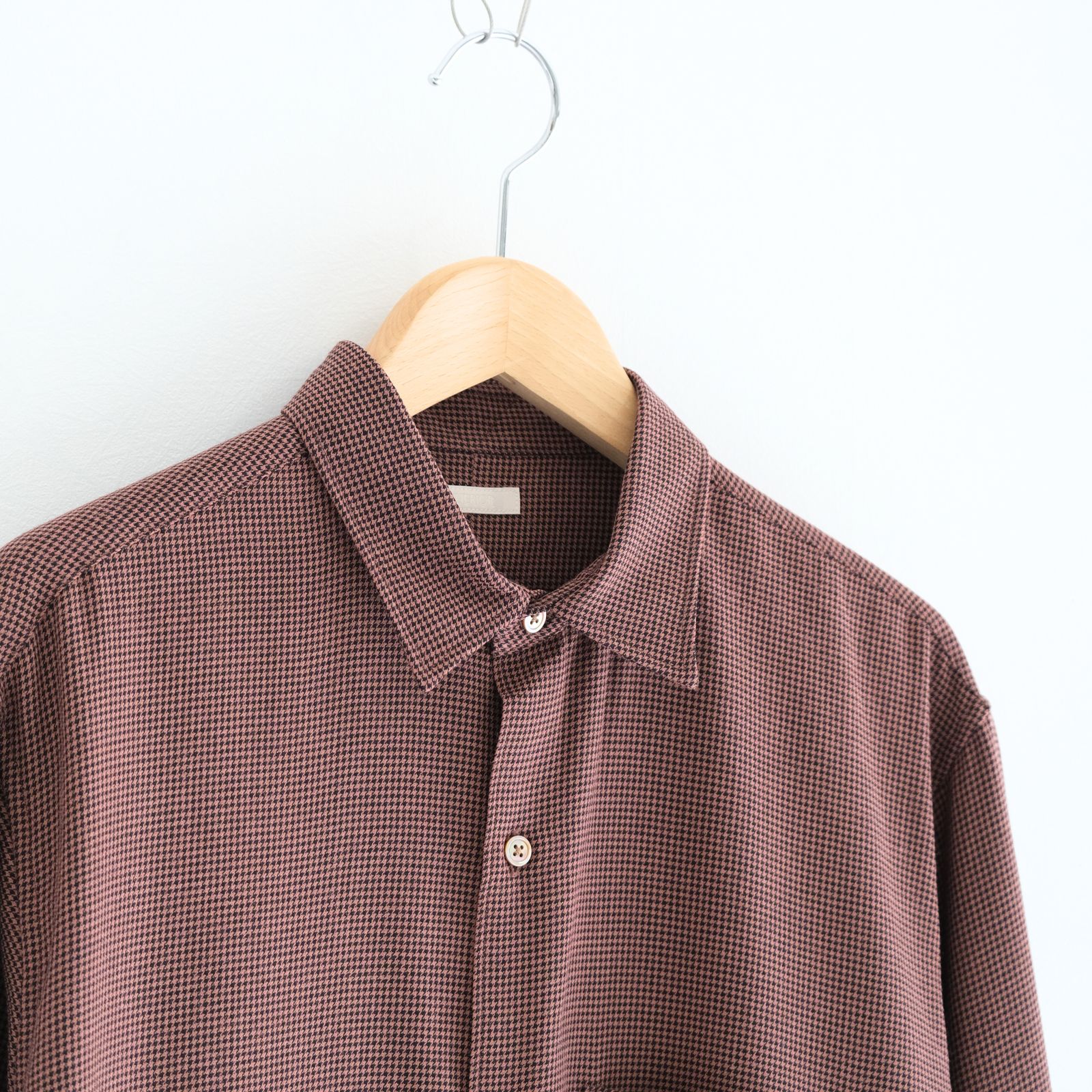 RAYON LINEN CHECK SHIRT / シャツ / チェック / BROWN・BLACK