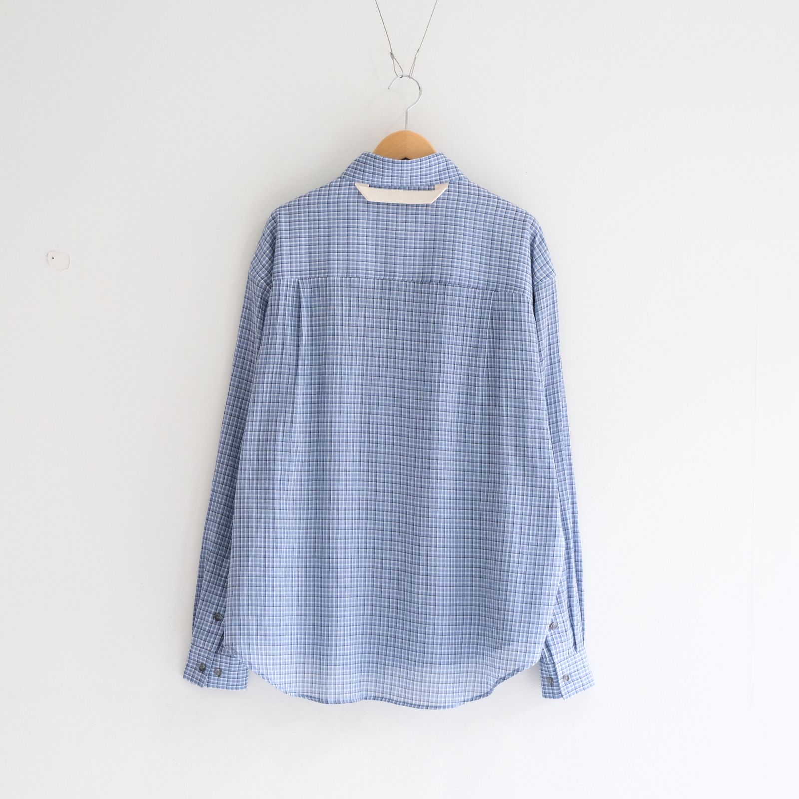 PREMIUM RONACHECK WRINKLE OVER SIZED SHIRTS / シャツ / LIGHT SKY BLUE