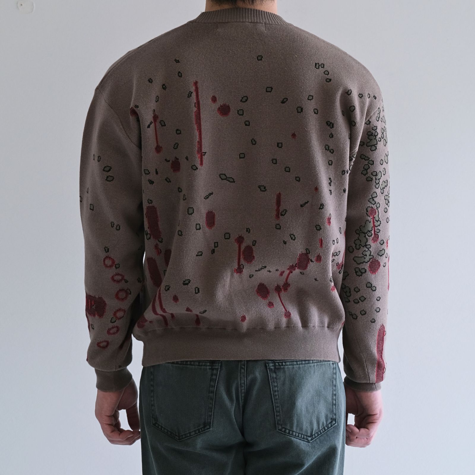 DRIP JACQUARD COTTON CREWNECK SWEATER / セーター / ジャガード織り / ECRU