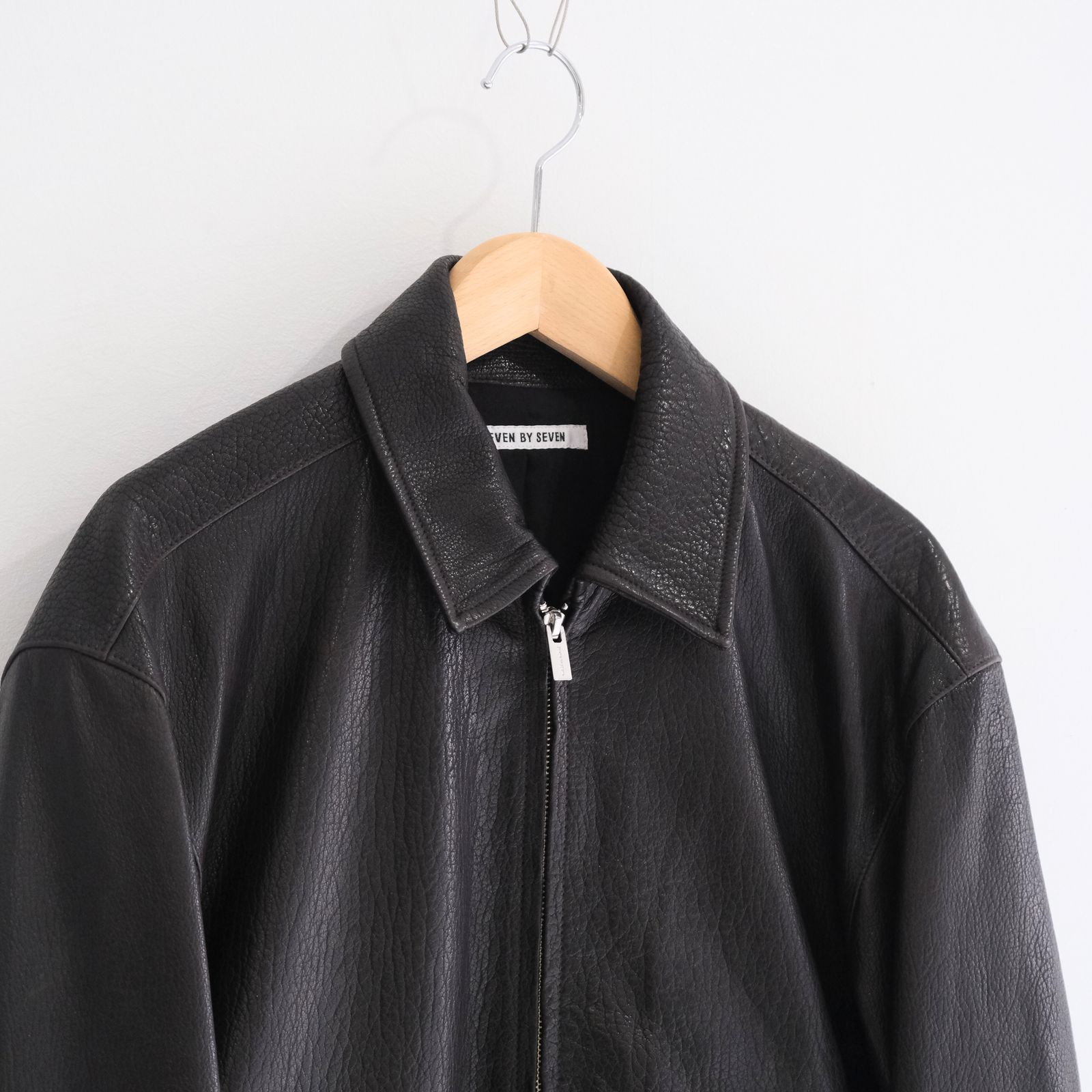 LEATHER ZIP UP BLOUSON ‐Sheep Shrink leathe‐ / ジャケット / レザージャケット / Sheep leather / 羊革 / Black