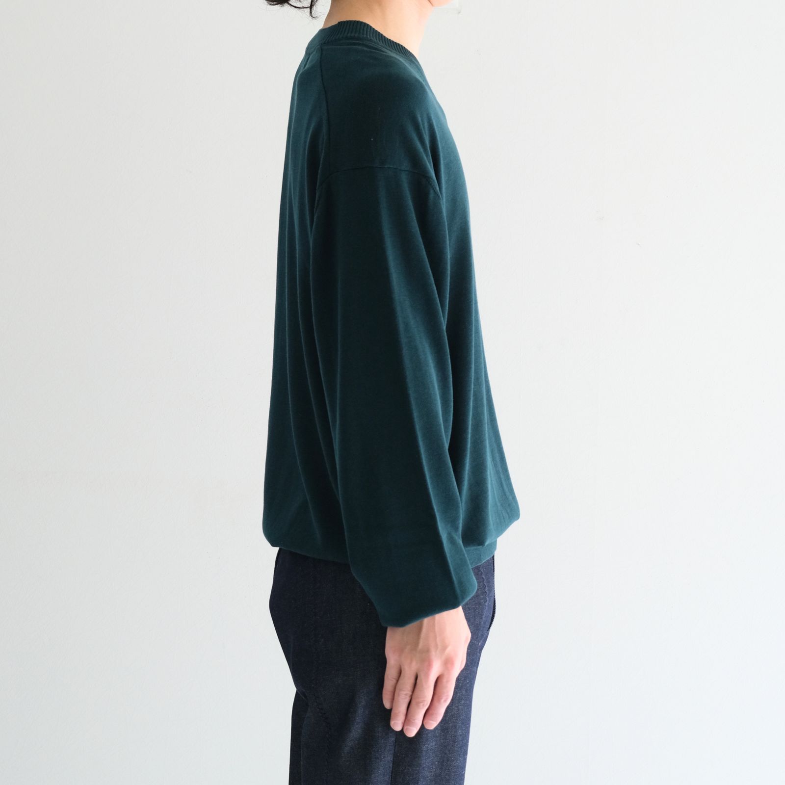 Current Silk V-neck Knit / カレント シルクVネックニット（Forest）