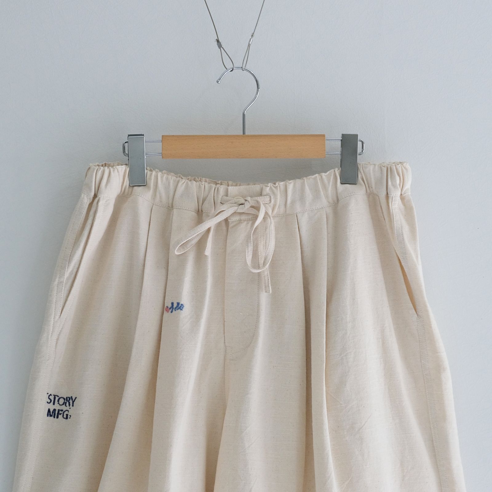 BRIDGE SHORTS / ショーツ / 手刺繍 / ECRU INTERRUPTED RIBBON