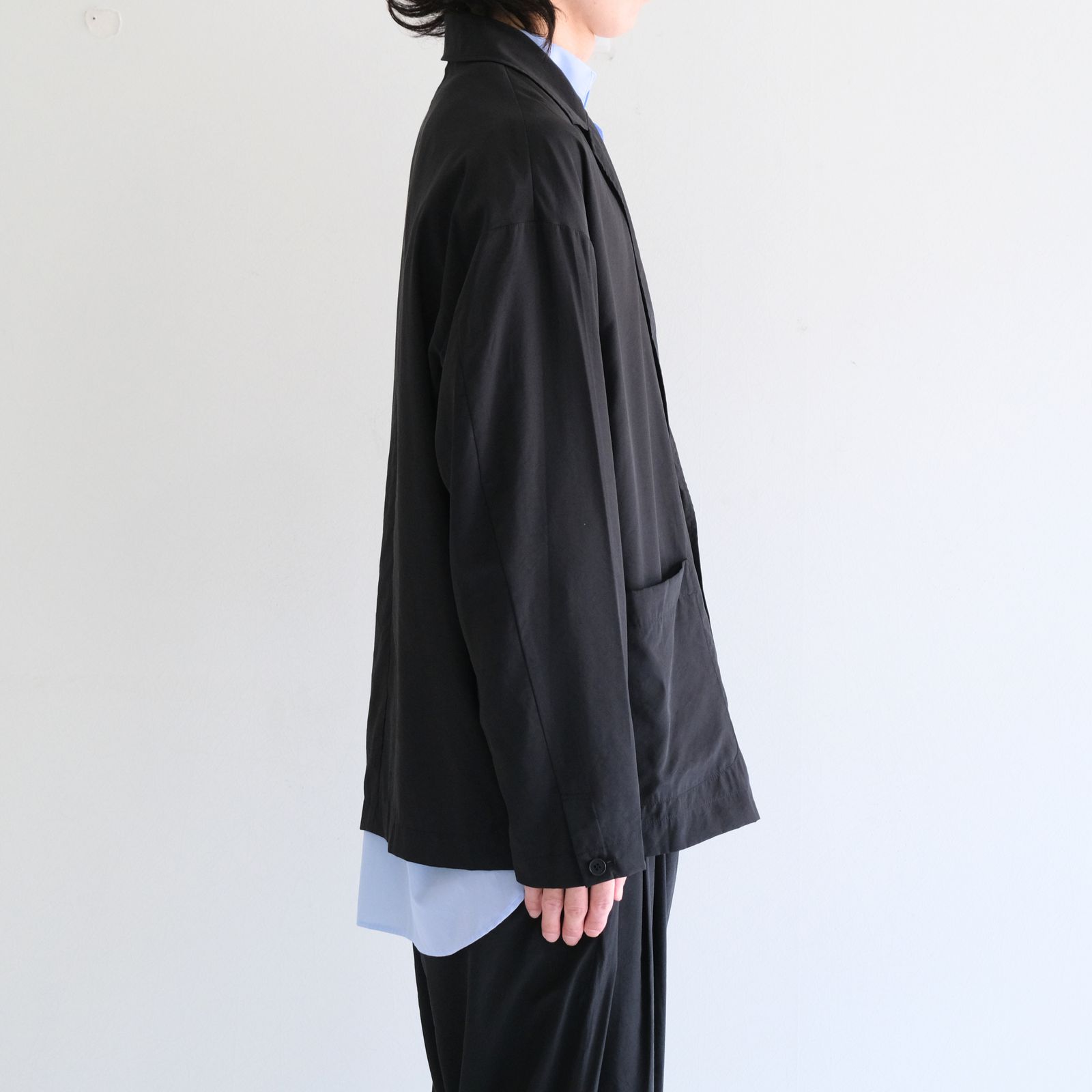 【残り1点】Cupro Nylon Single Breasted JKT（Black）
