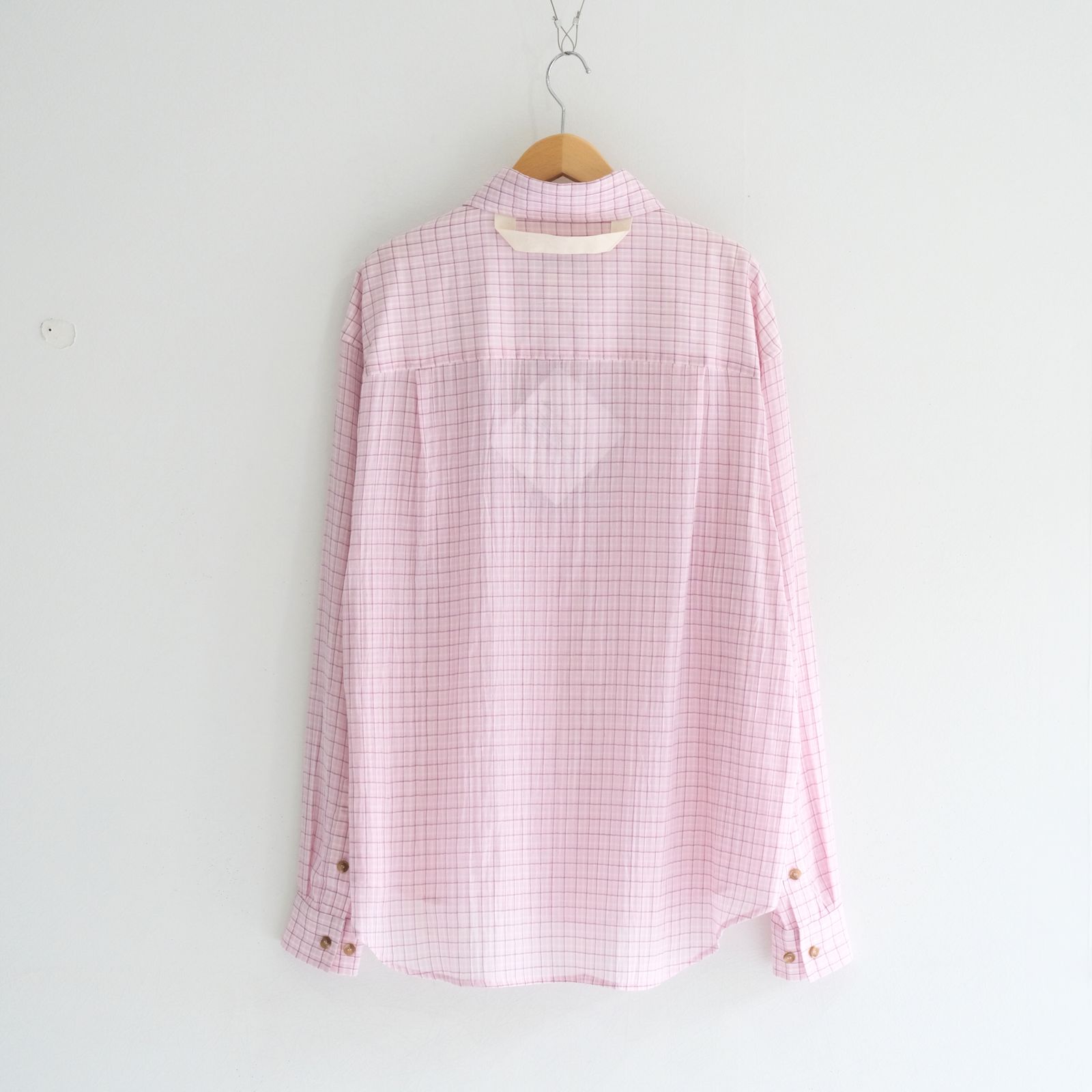 PREMIUM RONACHECK WRINKLE OVER SIZED SHIRTS / シャツ / LEMONADE PINK