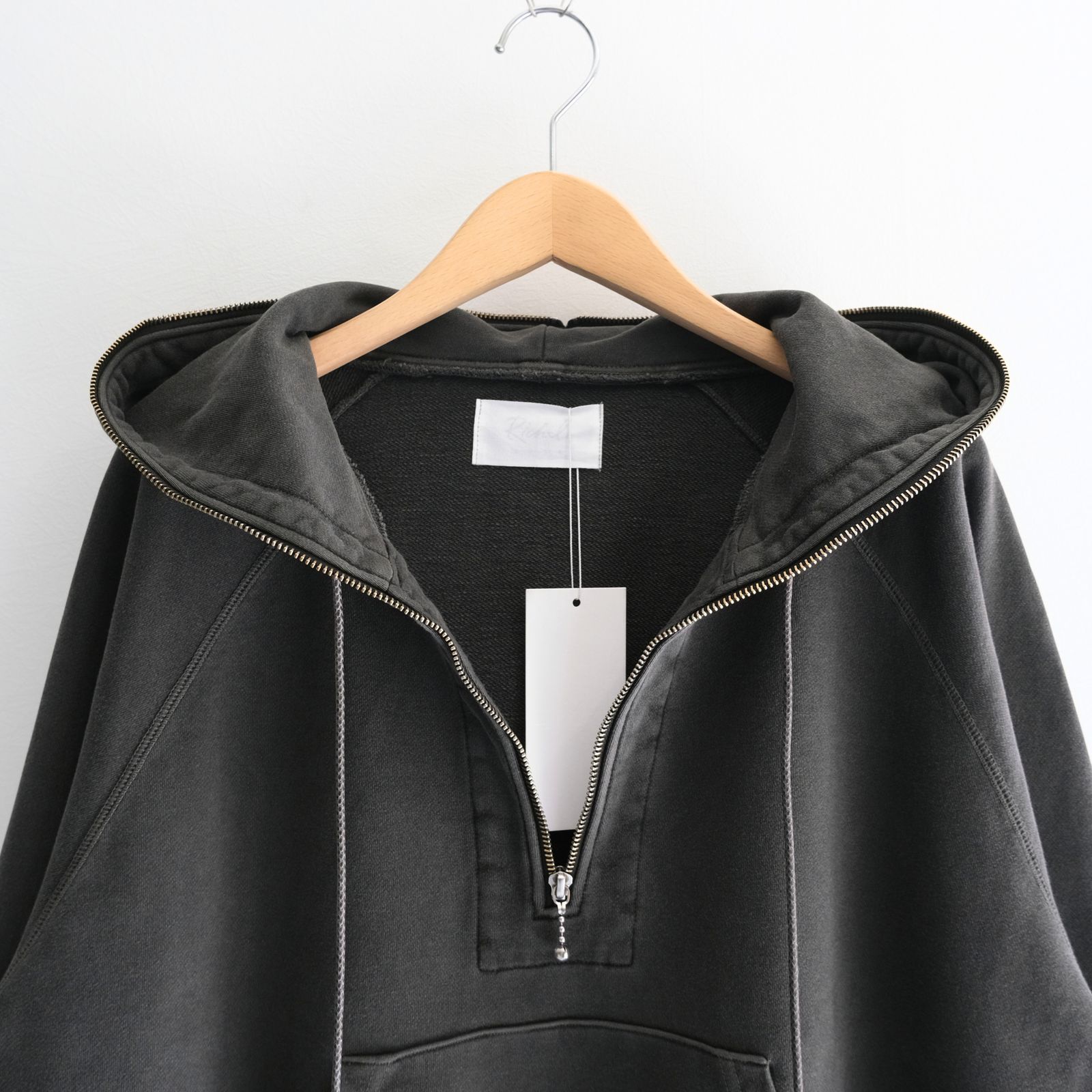 Processed Half-Zip Sweat Hoodie（Gray）