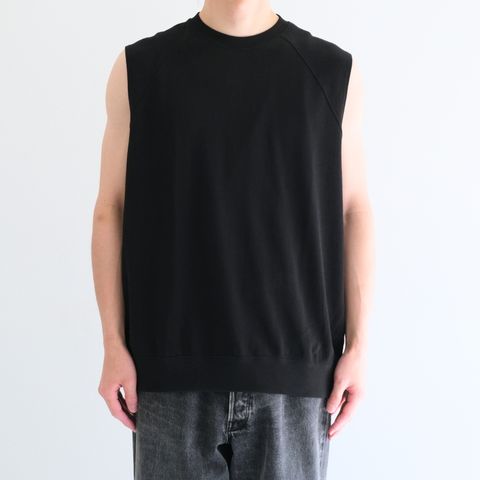SOFT DRY SHORT LOOP TERRY SLEEVLESS TOP （BLACK）