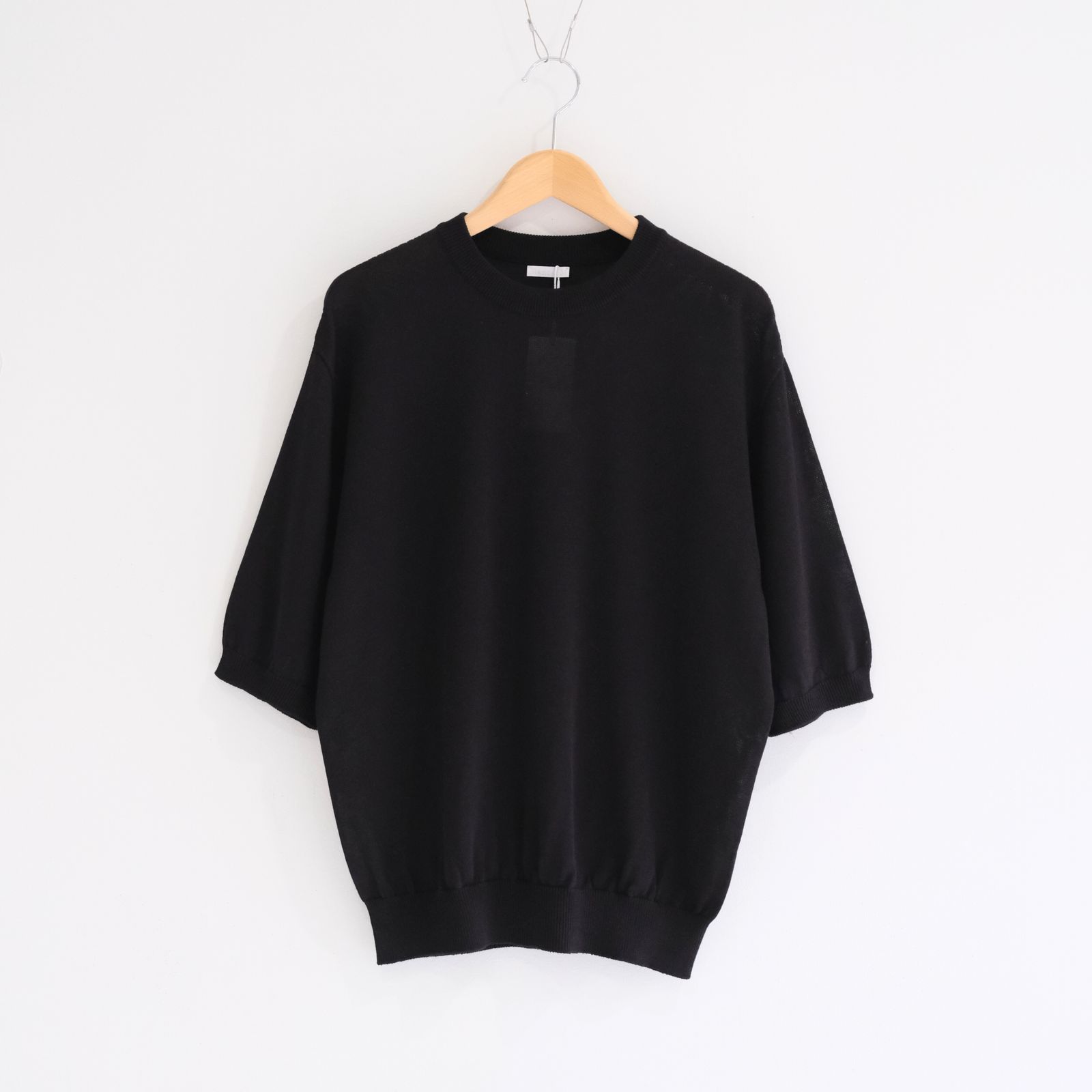 Wide knit T-Shirt / ワイド ニット Tシャツ（Black）