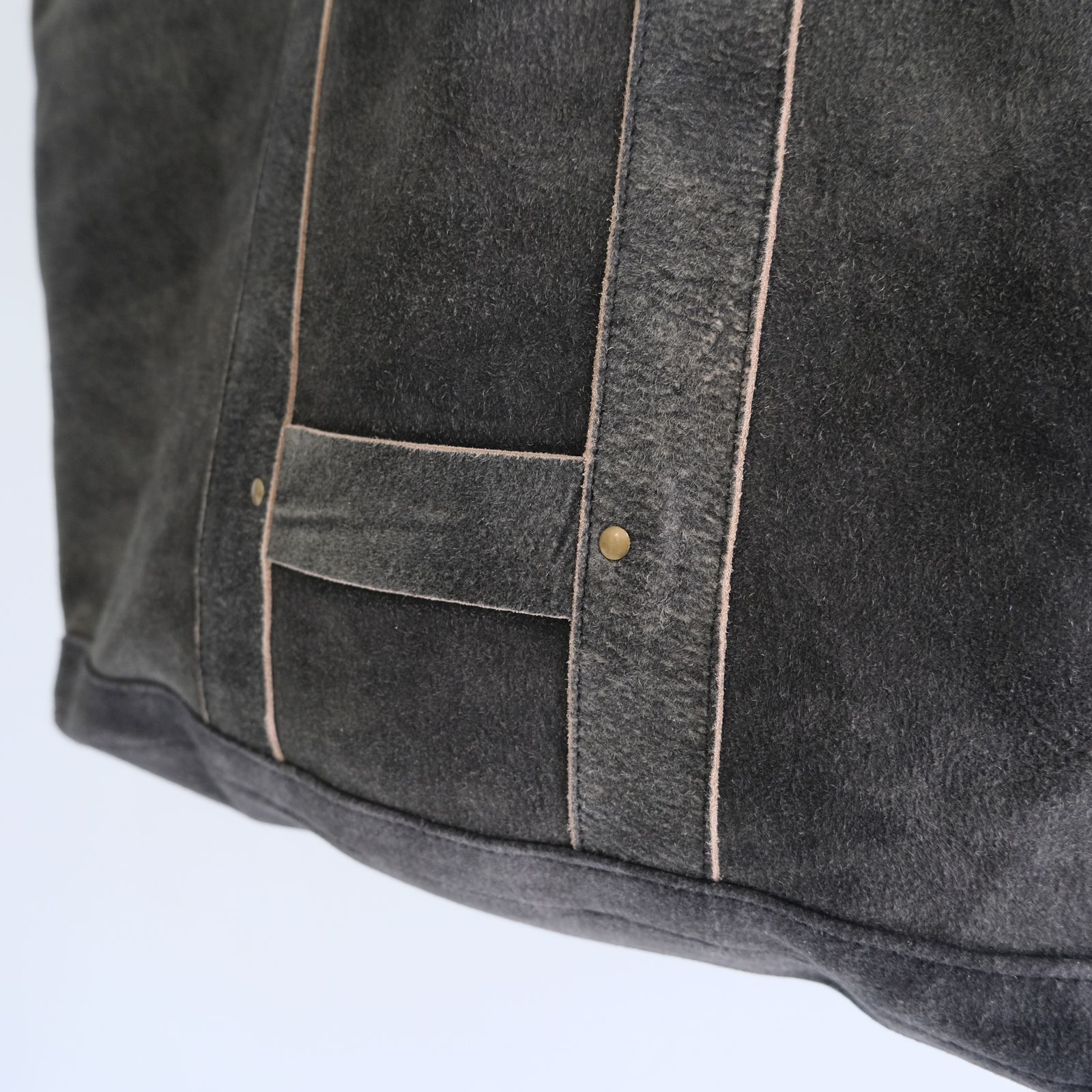 LEATHER TOTE BAG ‐Goat suede Antique finish‐ / バッグ / トートバッグ / レザー / ゴートレザー / アンティーク加工 / Black
