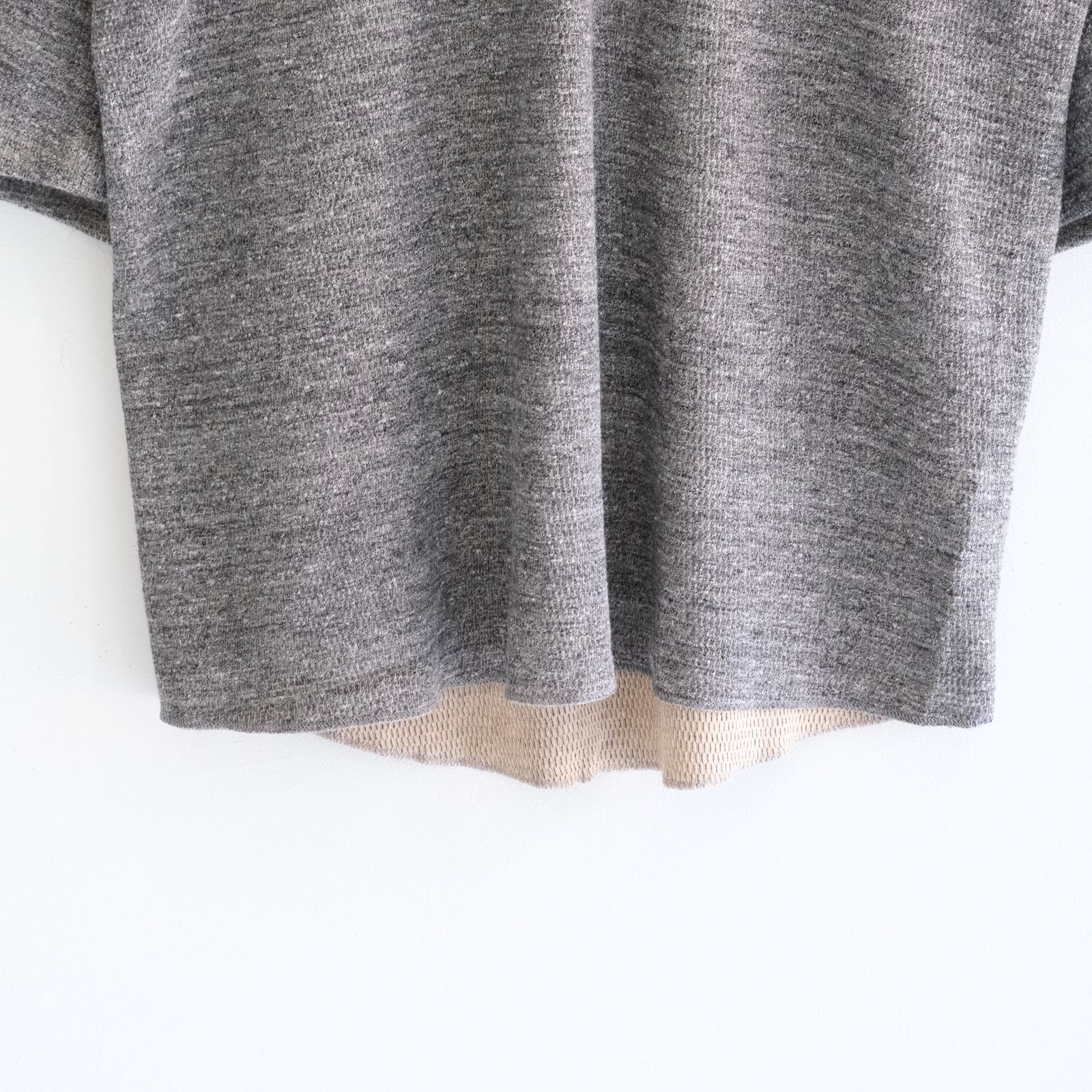 ORGANIC COTTON THERMAL TEE - Mixed ”UNSTAINED” yarn - /  Tシャツ / GRAY