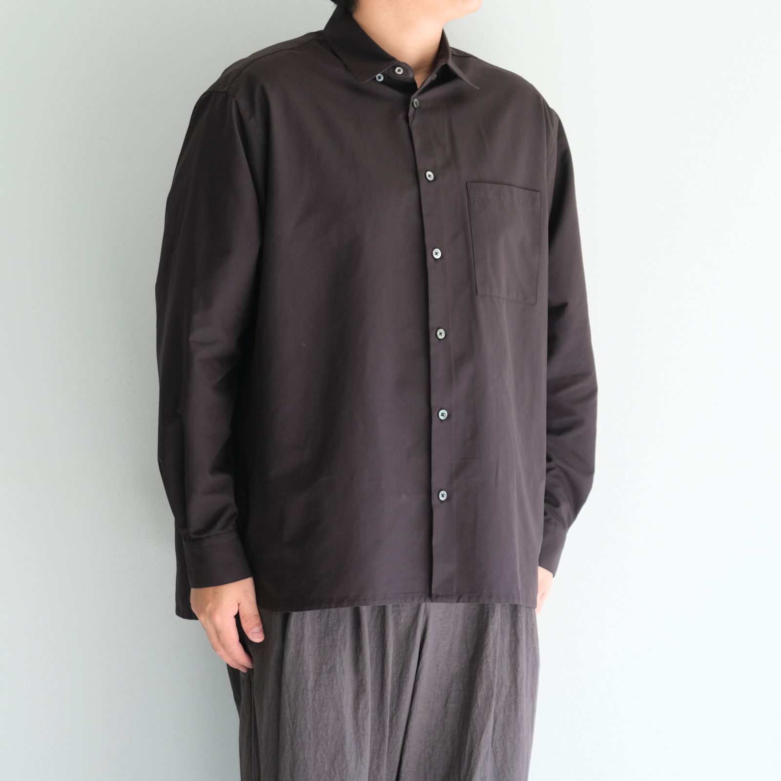 Peach back twill - Rob / シャツ / ポリエステル / ナイロン / Charcoal black