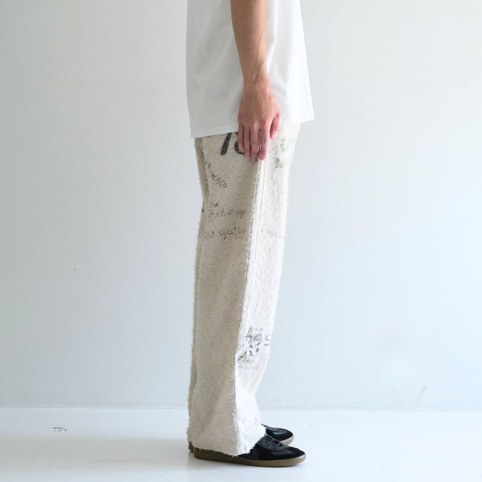 "ALICE" GRAPHIC DOUBLE KNEE WORKPANTS / 「アリス」グラフィック ダブルニーワークパンツ（IVORY）