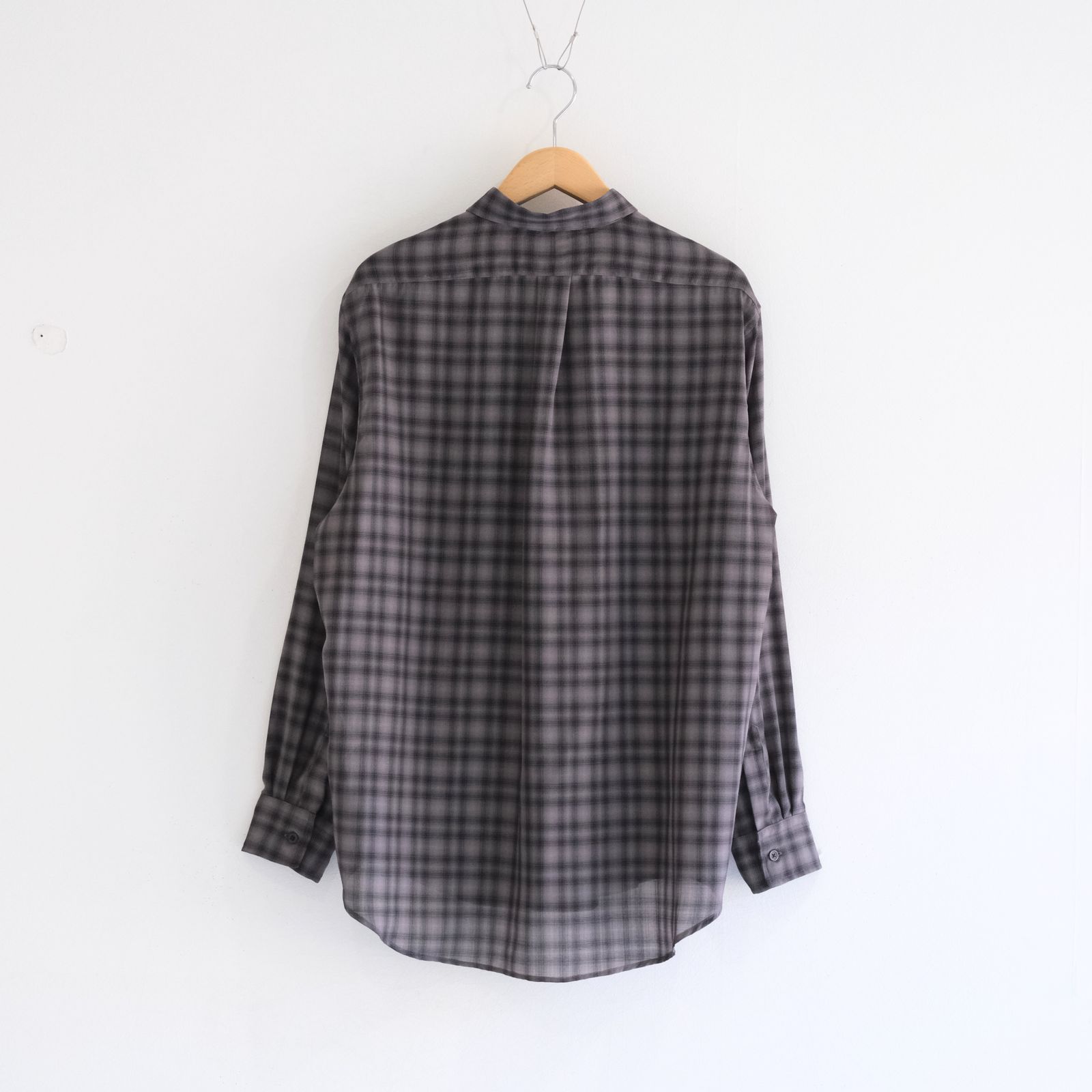 SUPER LIGHT FADED CHECK SHIRT（BLACK / GREY）
