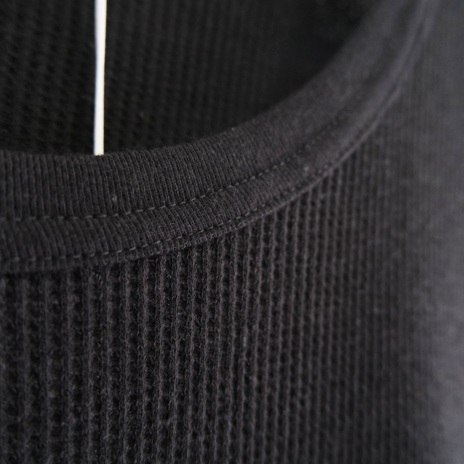 WRAP AROUND SLEEVELESS POCKET TEE ‐Recycle supima waffle‐ / ラップアラウンドスリーブレスポケットTEE ‐リサイクルスーピマワッフル‐（Black）