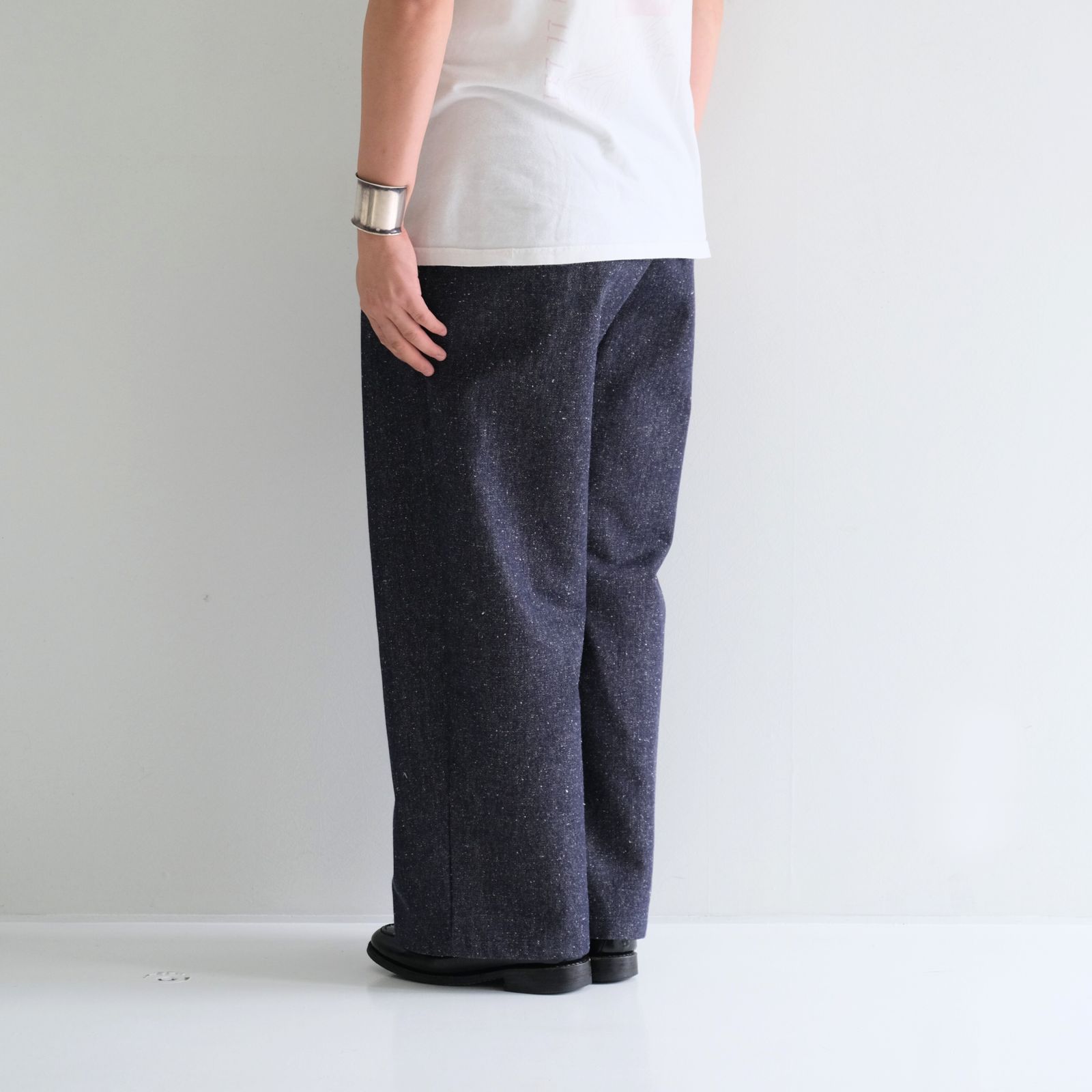 Silk Denim Wide Pants / デニム / シルク / コットン / NAVY